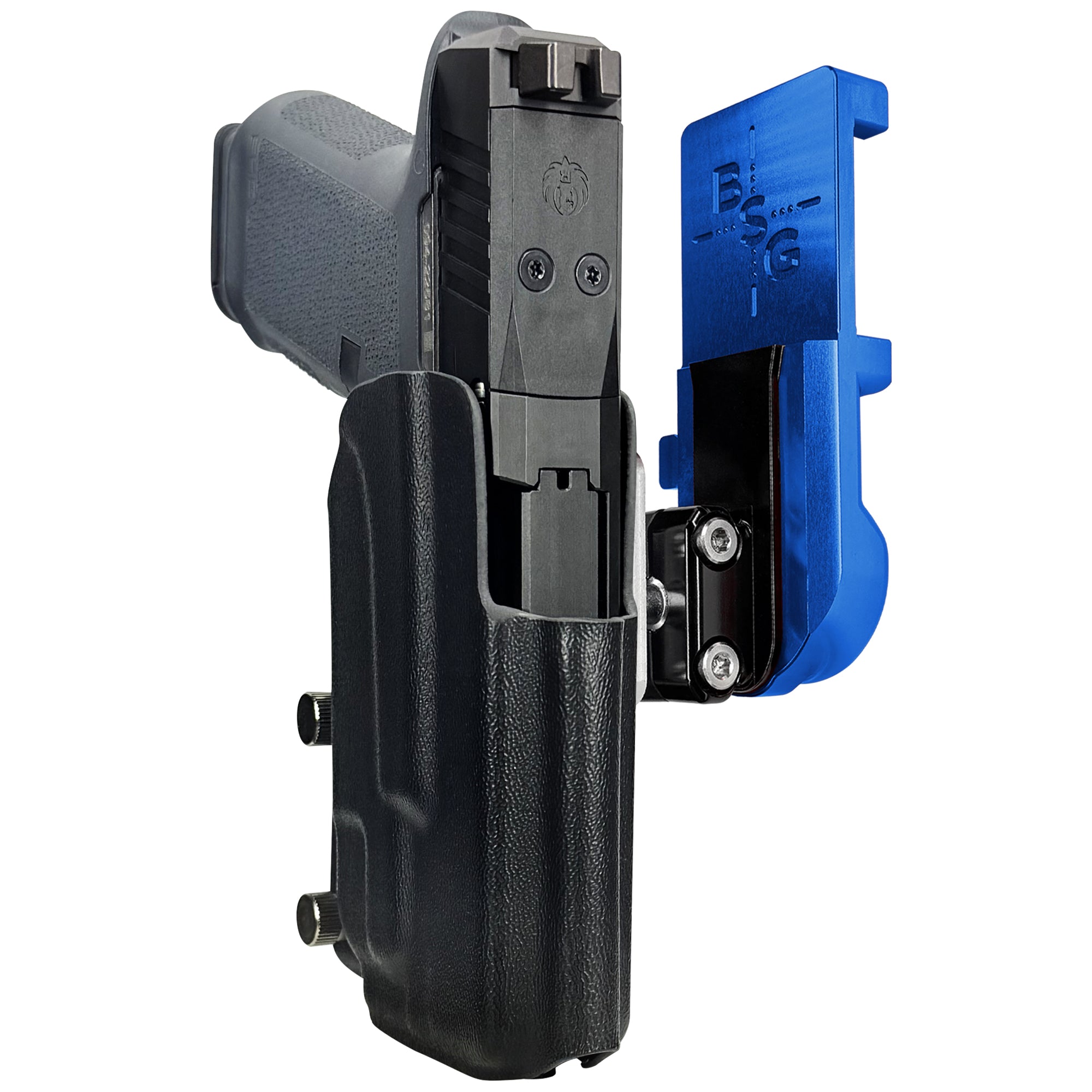 Ruger RXM TLR7X IPSC/USPA Quick Mount Ball Joint Holster with Blue Belt Attachment, Black Holster Shell