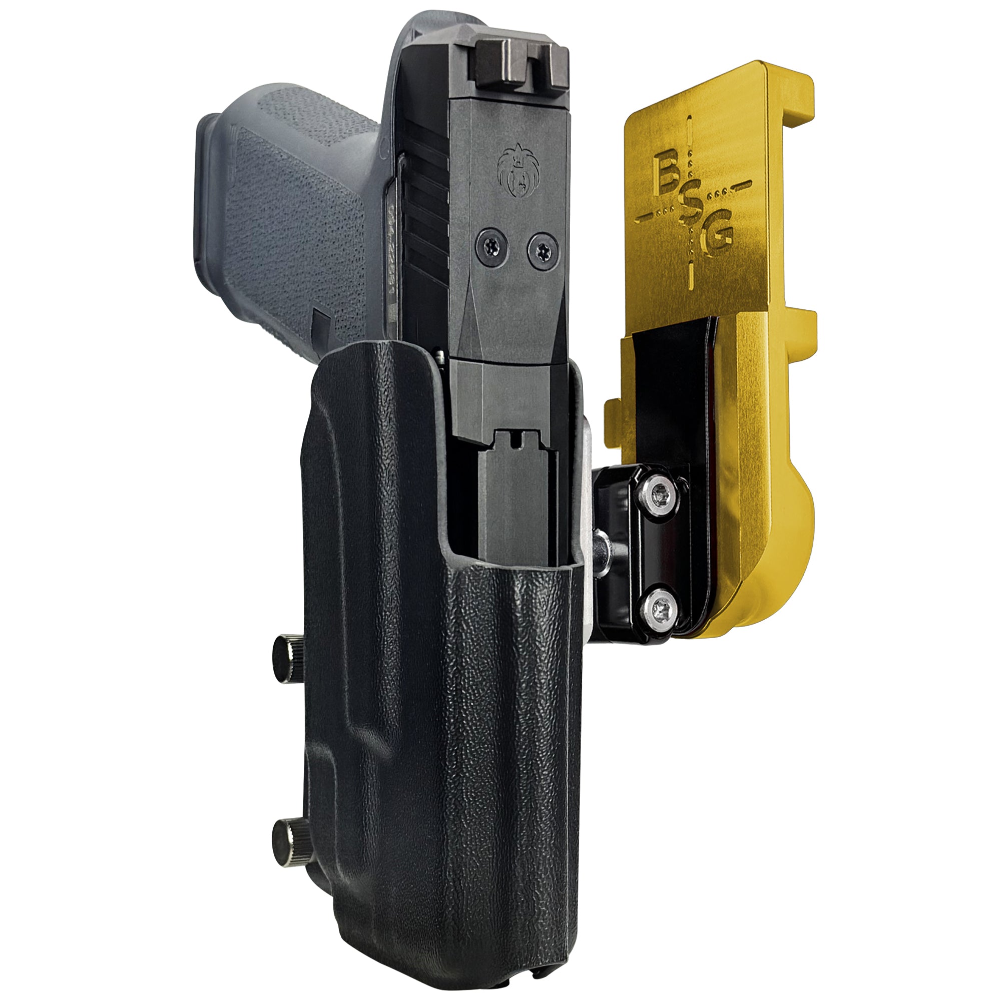 Ruger RXM TLR7X IPSC/USPA Quick Mount Ball Joint Holster with 24K Gold Belt Attachment, Black Holster Shell