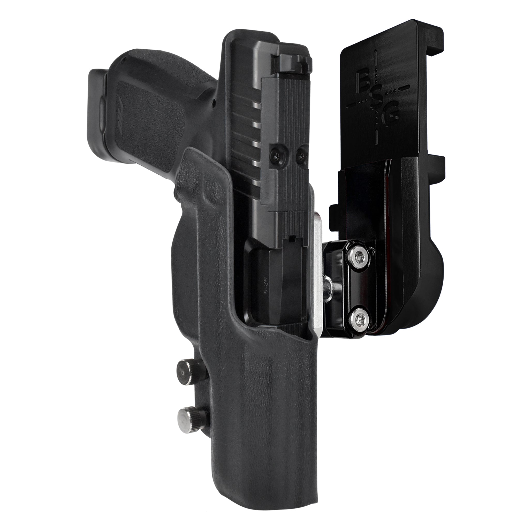 Rost Martin RM1C IPSC/USPA Quick Mount Ball Joint Holster with Black Belt Attachment, Black Holster Shell