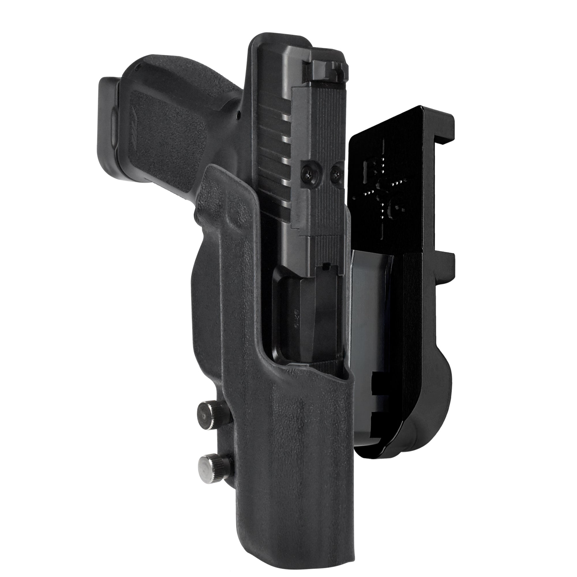 Rost Martin RM1C IPSC/USPA Quick Mount Holster with Black Belt Attachment, Black Holster Shell