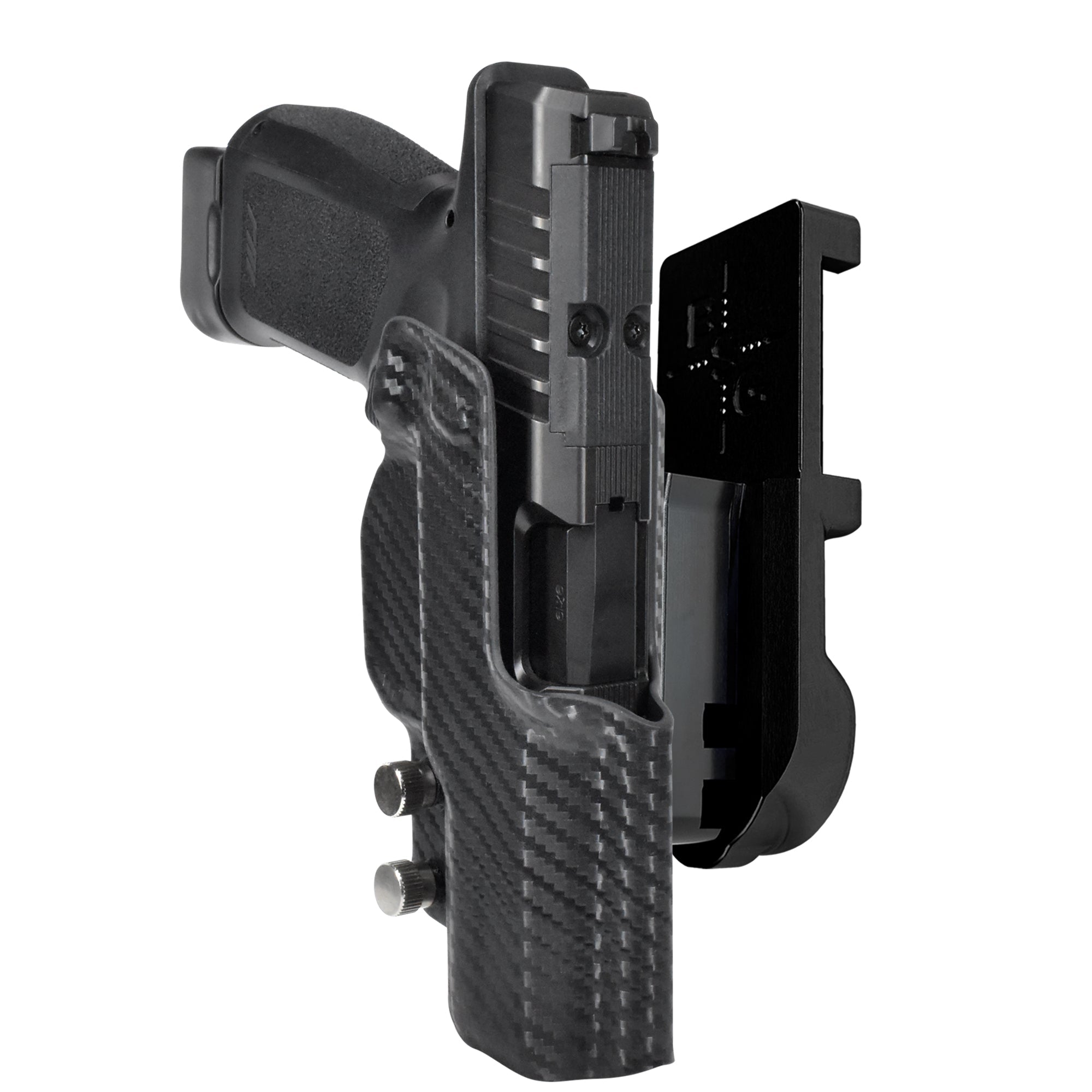 Rost Martin RM1C IPSC/USPA Quick Mount Holster with Black Belt Attachment, Carbon Fiber Holster Shell
