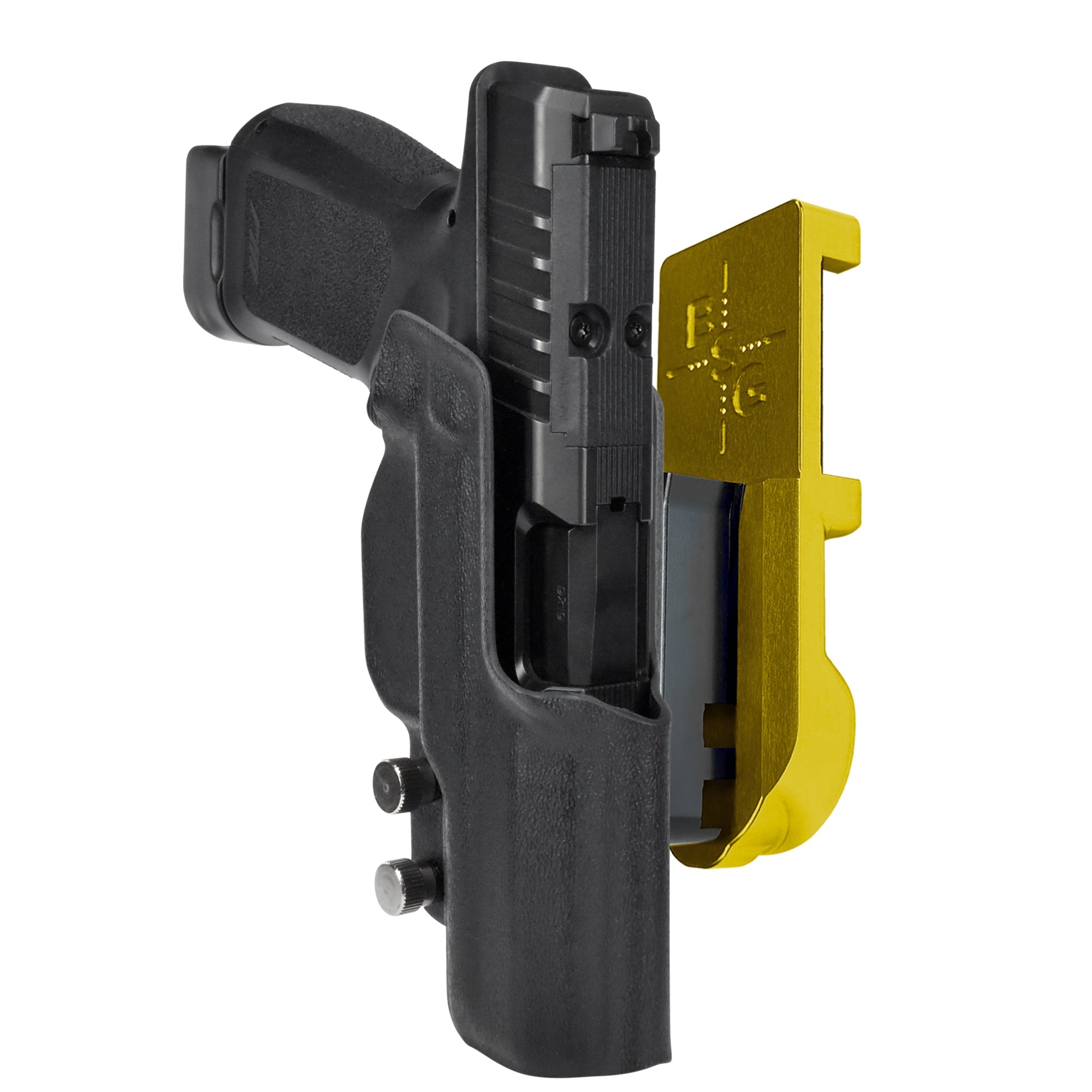 Rost Martin RM1C IPSC/USPA Quick Mount Holster with 24K Gold Belt Attachment, Black Holster Shell