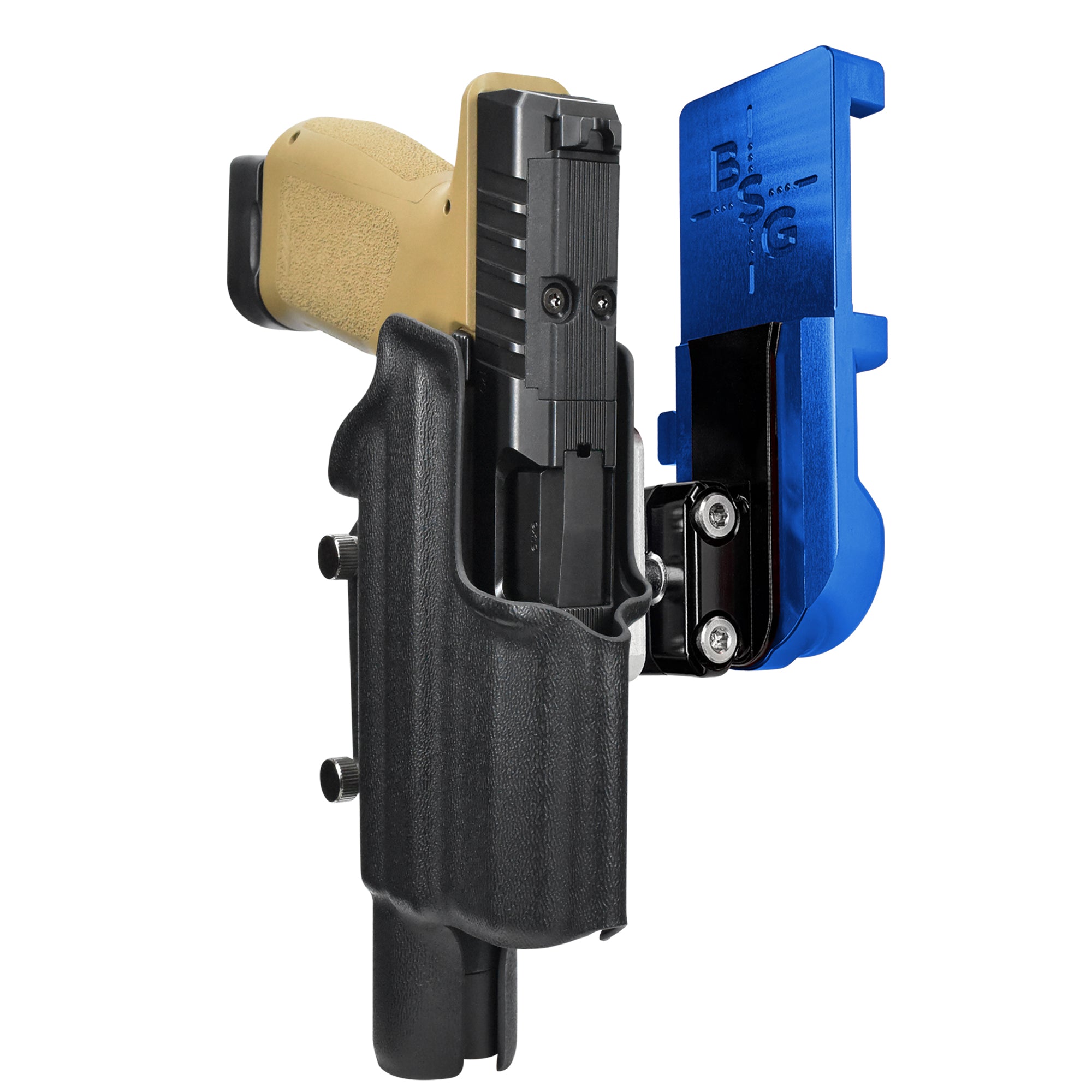 Rost RM1C X300U-A IPSC/USPA Quick Mount Ball Joint Holster with Blue Belt Attachment, Black Holster Shell