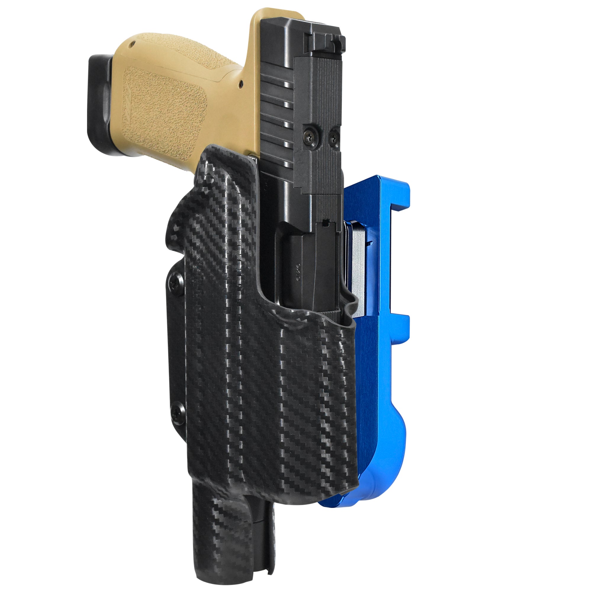 Rost RM1C X300U-A IDPA Quick Mount Holster with Blue Belt Attachment, Carbon Fiber Holster Shell
