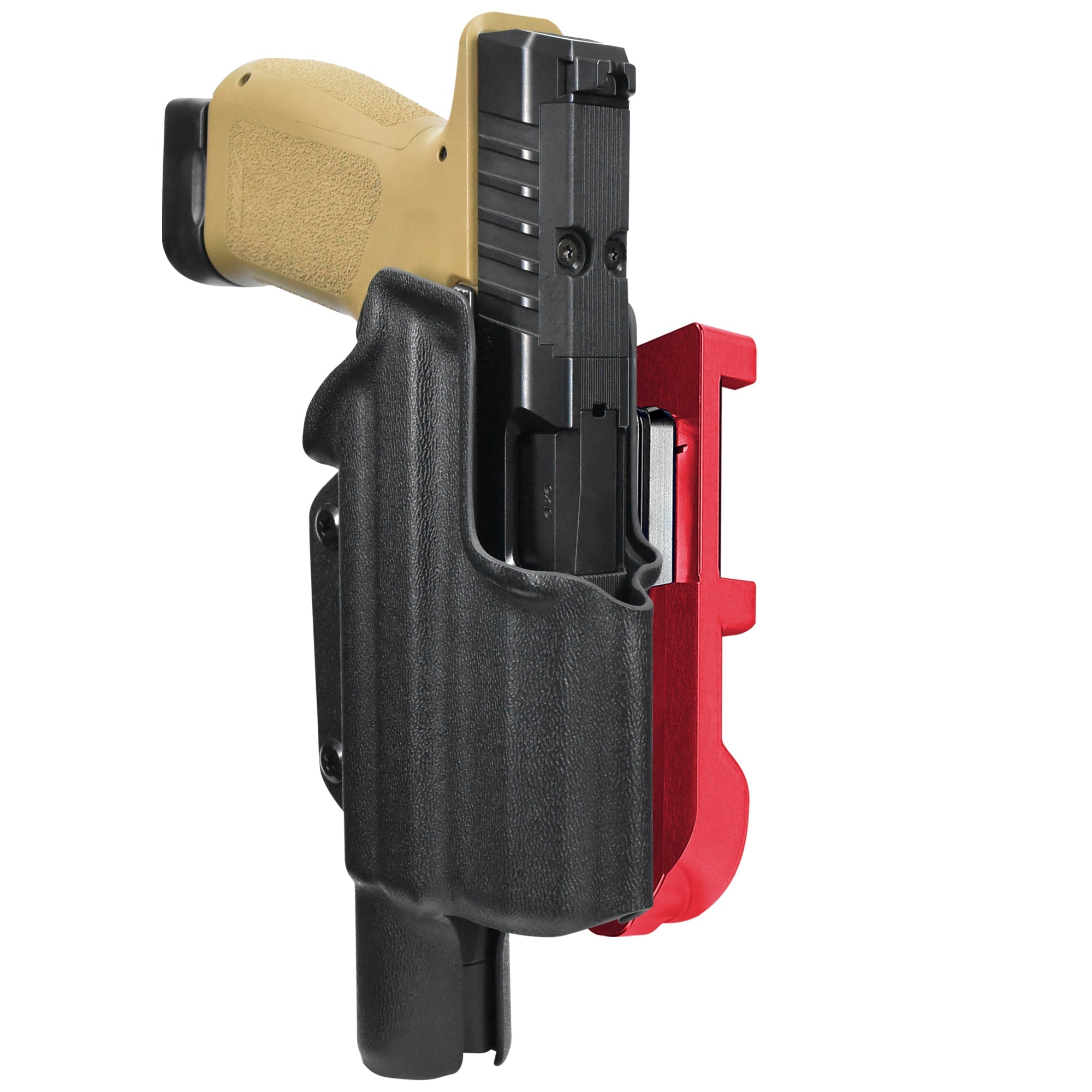 Rost RM1C X300U-A IDPA Quick Mount Holster with Red Belt Attachment, Black Holster Shell