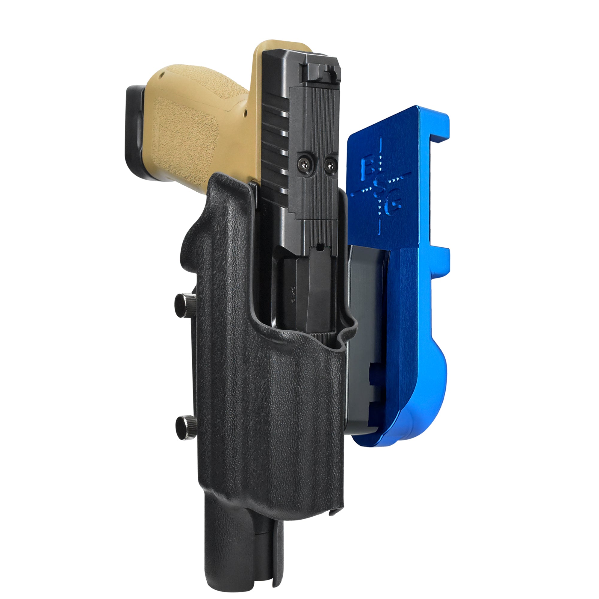 Rost RM1C X300U-A IPSC/USPA Quick Mount Holster with Blue Belt Attachment, Black Holster Shell