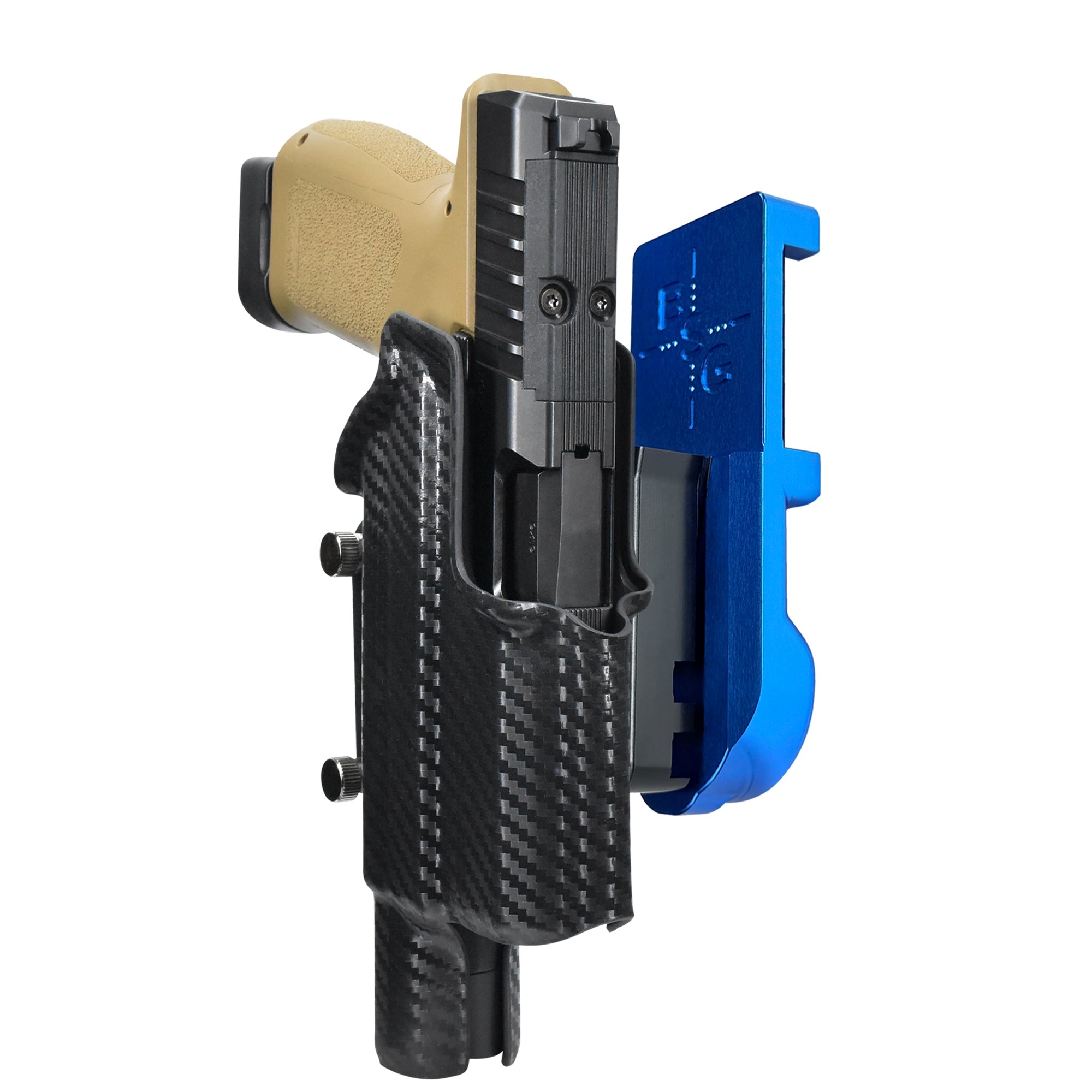 Rost RM1C X300U-A IPSC/USPA Quick Mount Holster with Blue Belt Attachment, Carbon Fiber Holster Shell