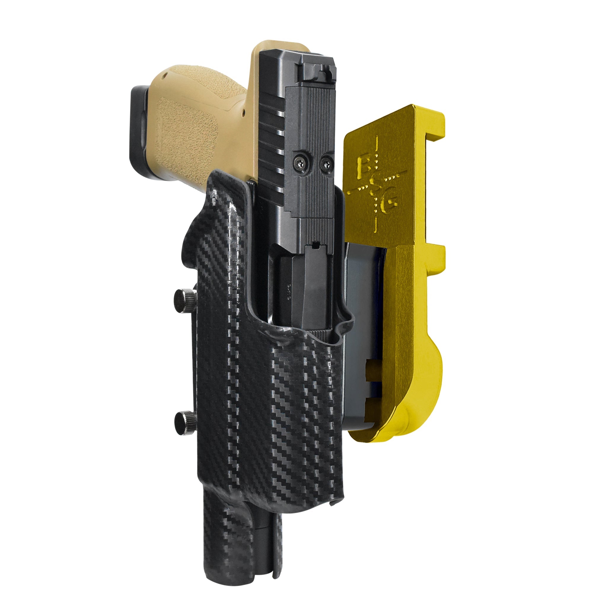 Rost RM1C X300U-A IPSC/USPA Quick Mount Holster with 24K Gold Belt Attachment, Carbon Fiber Holster Shell