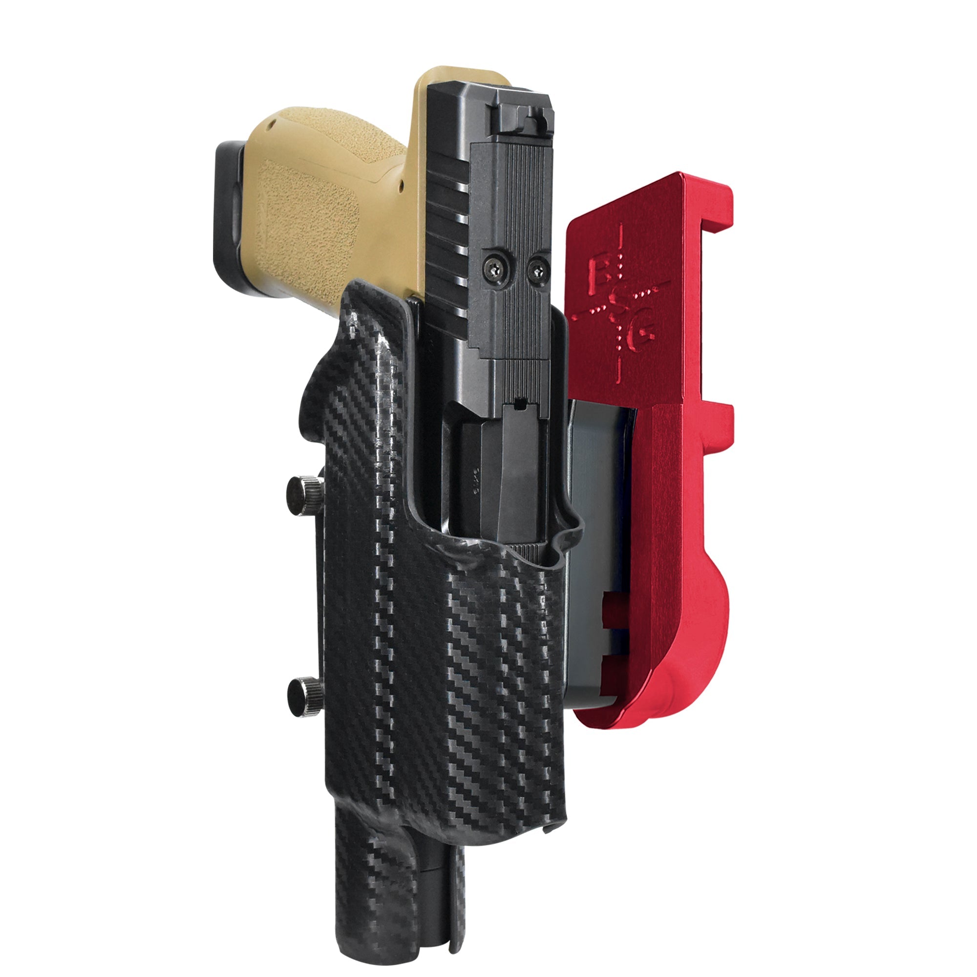 Rost RM1C X300U-A IPSC/USPA Quick Mount Holster with Red Belt Attachment, Carbon Fiber Holster Shell