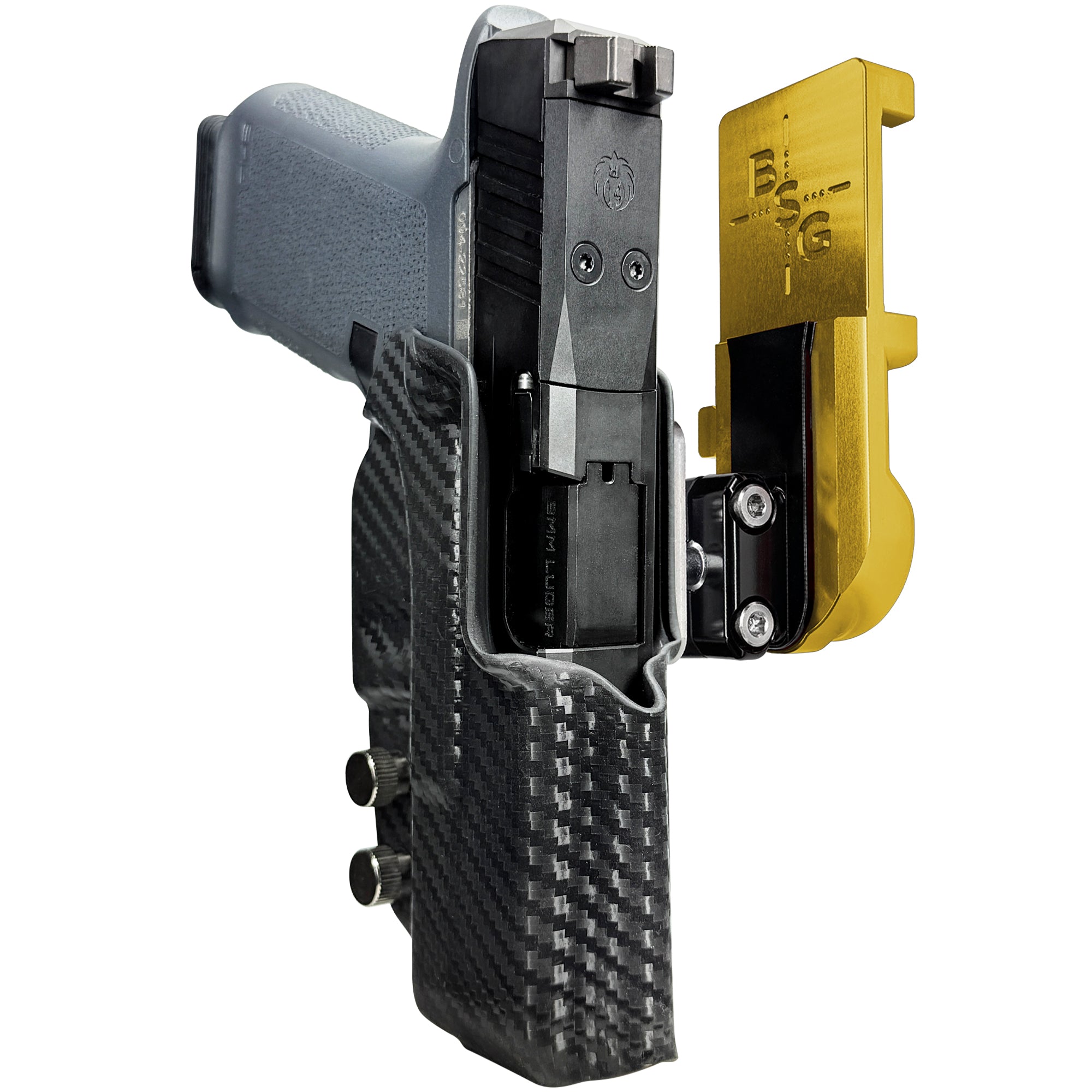 Ruger RXM IPSC/USPA Quick Mount Ball Joint Holster with 24K Gold Belt Attachment, Carbon Fiber Holster Shell