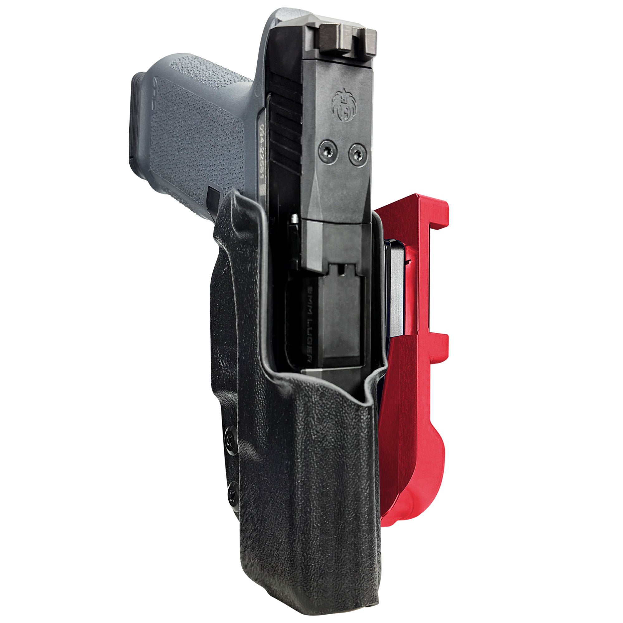 Ruger RXM IDPA Quick Mount Holster with Red Belt Attachment, Black Holster Shell