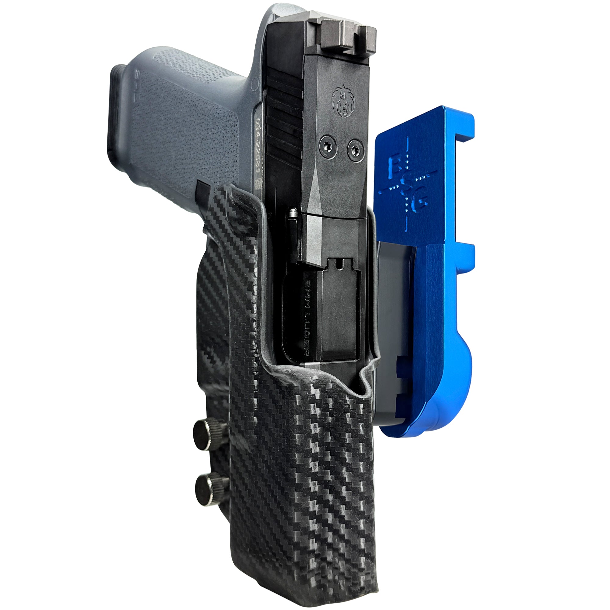 Ruger RXM IPSC/USPA Quick Mount Holster with Blue Belt Attachment, Carbon Fiber Holster Shell