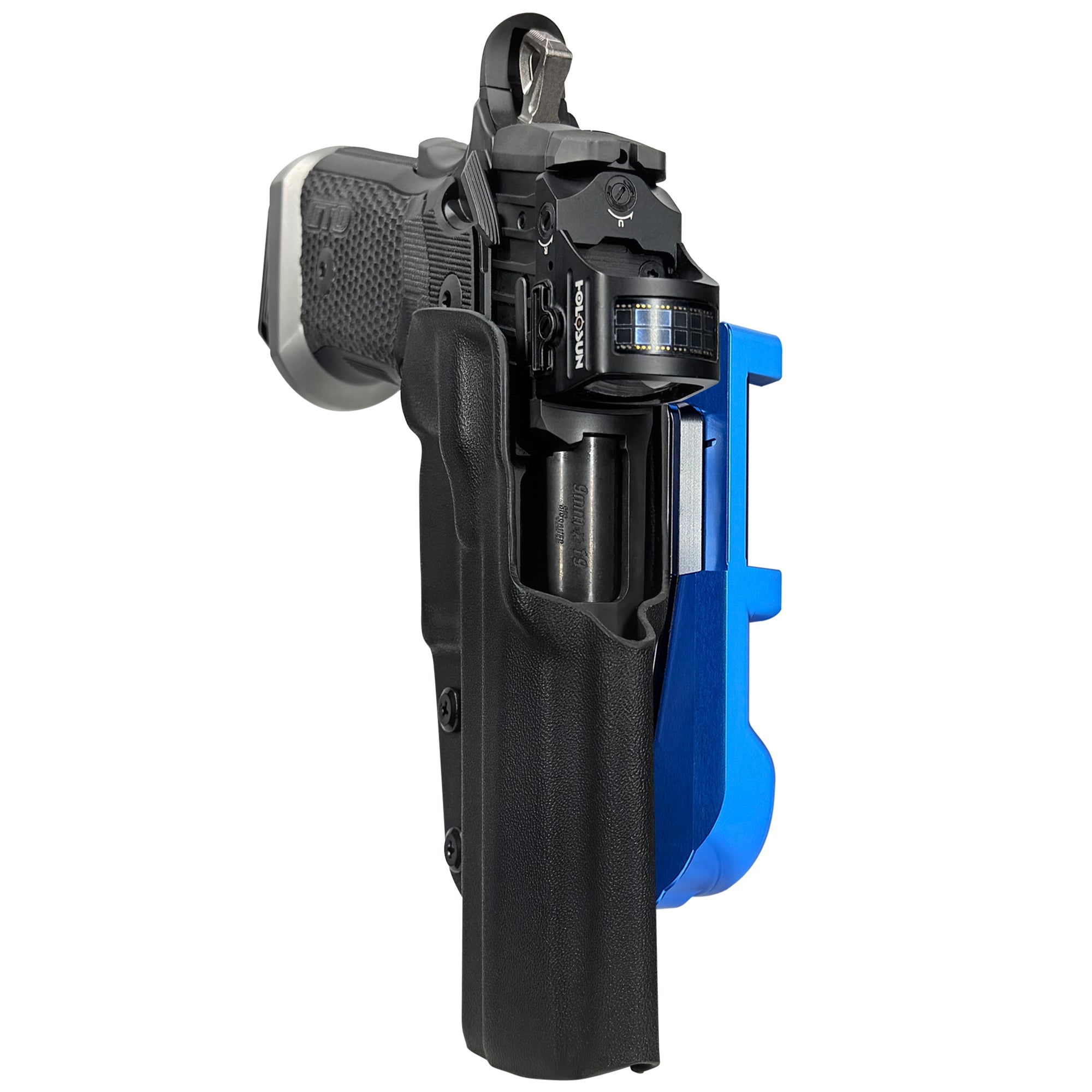 Sig P211-GTO IDPA Quick Mount Holster with Blue Belt Attachment, Black Holster Shell
