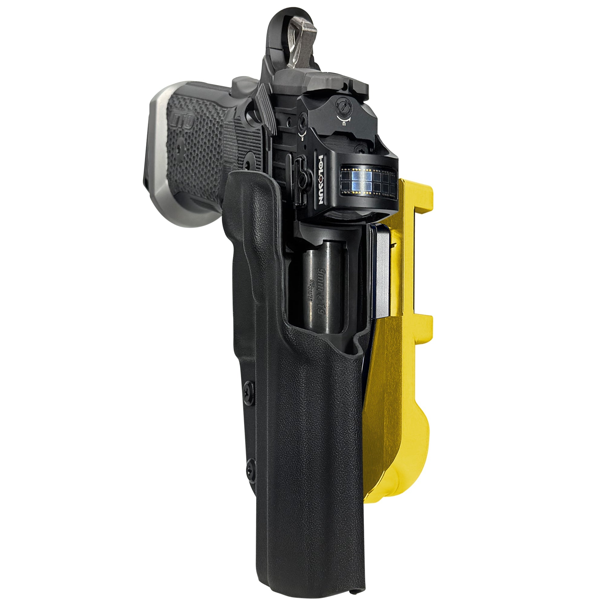 Sig P211-GTO IDPA Quick Mount Holster with 24K Gold Belt Attachment, Black Holster Shell