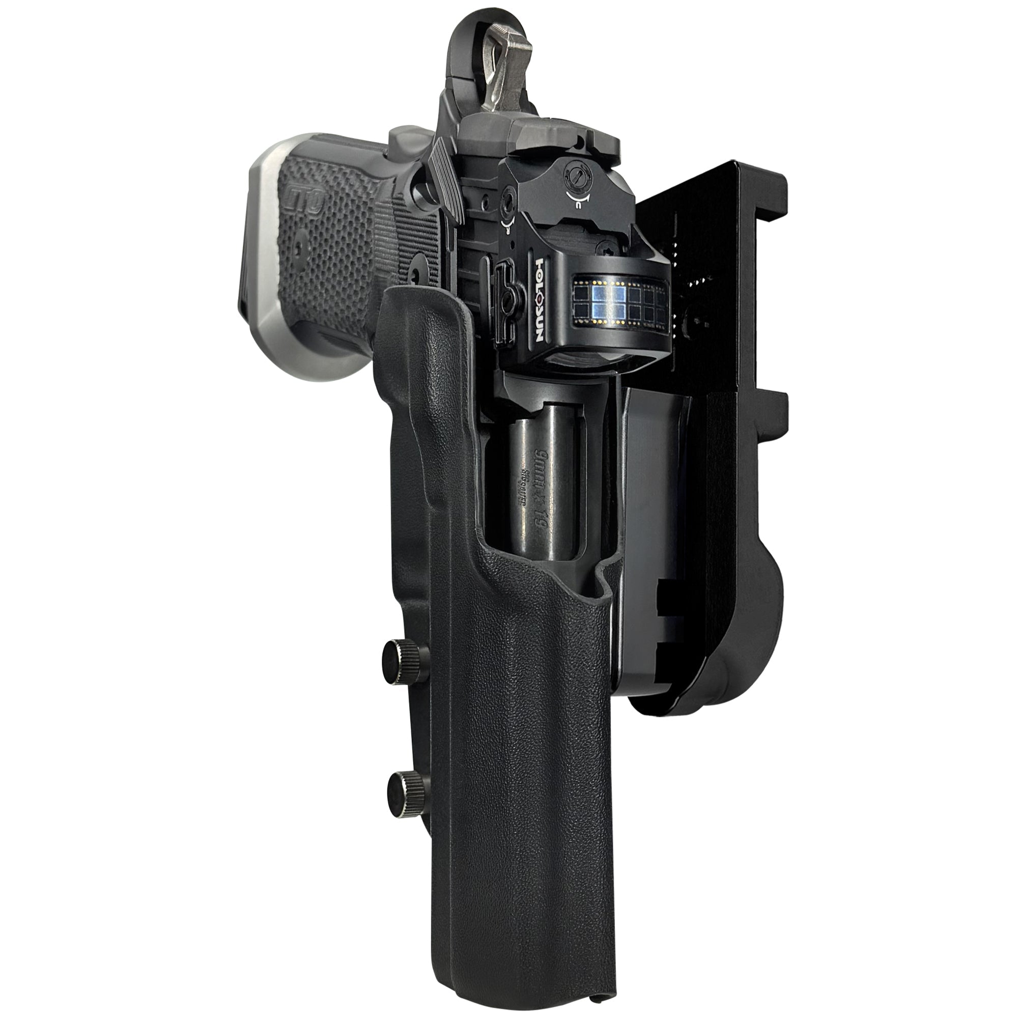 Sig P211-GTO IPSC/USPA Quick Mount Holster with Black Belt Attachment, Black Holster Shell