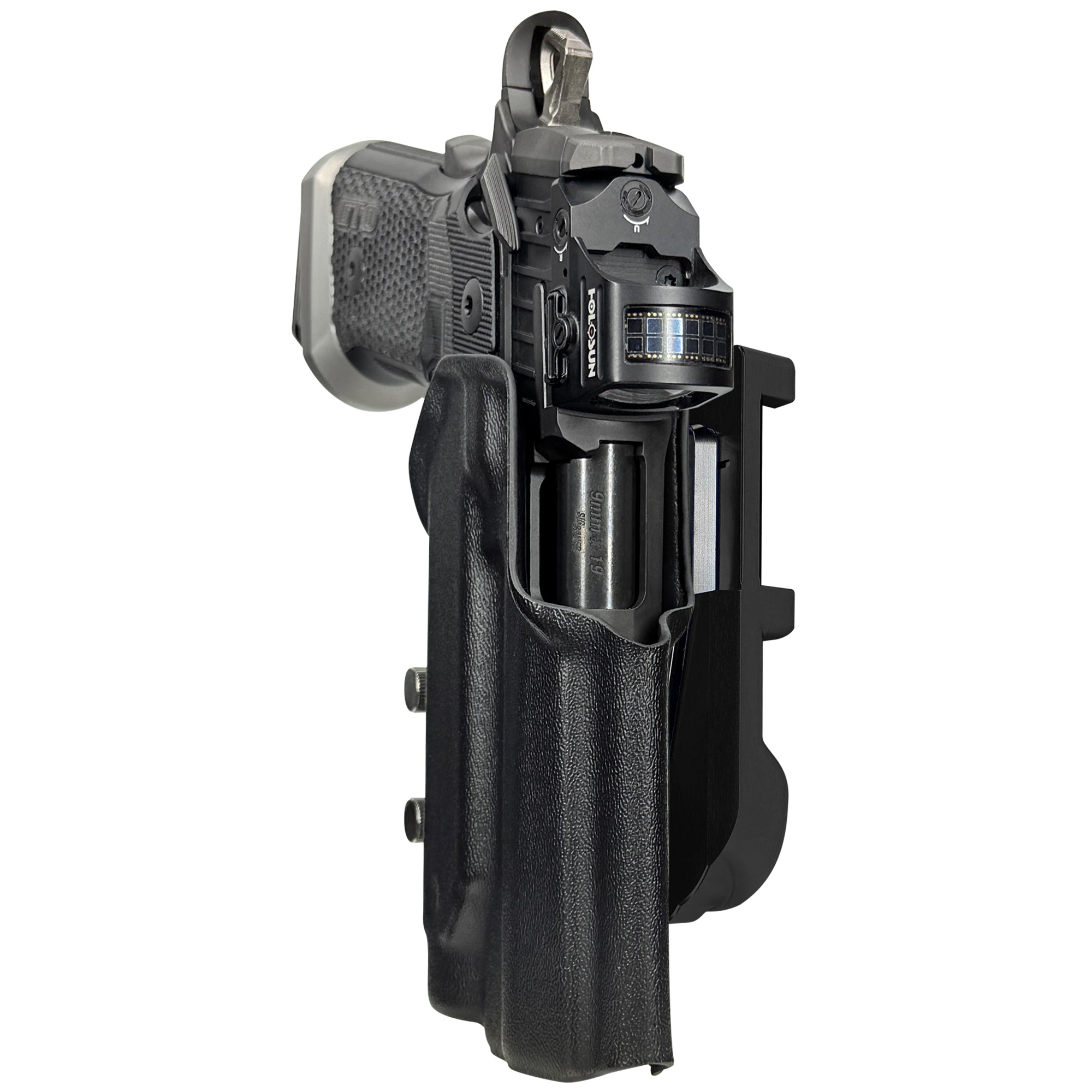 Sig P211 w/ P.ID IDPA Quick Mount Holster with Black Belt Attachment, Black Holster Shell