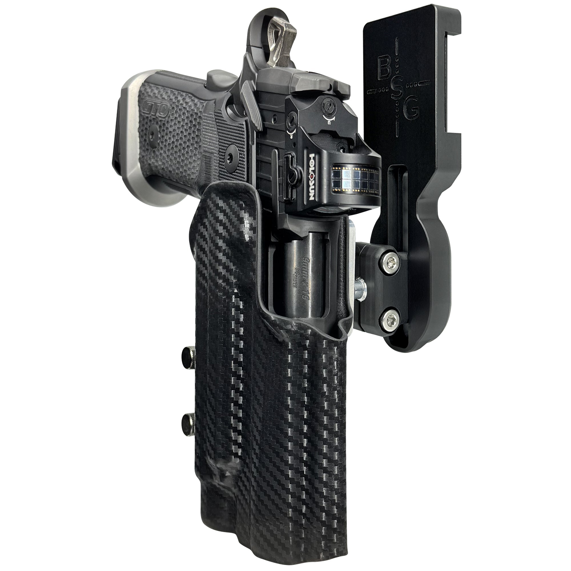 Sig P211-GTO w TLR1HLX Pro Ball Joint Competition Holster in Carbon Fiber