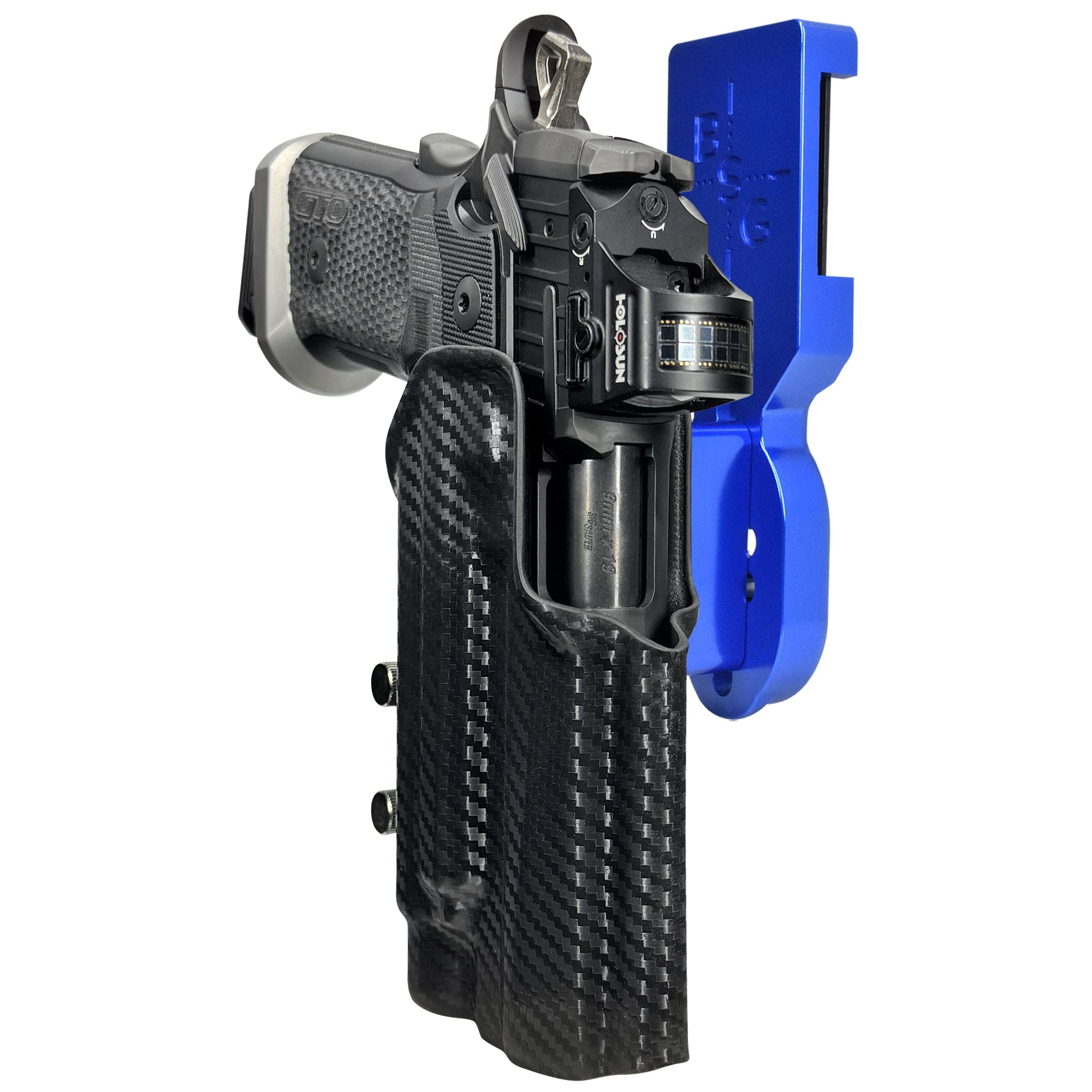 Sig P211-GTO w TLR1HLX Pro Heavy Duty Competition Holster in Blue / Carbon Fiber