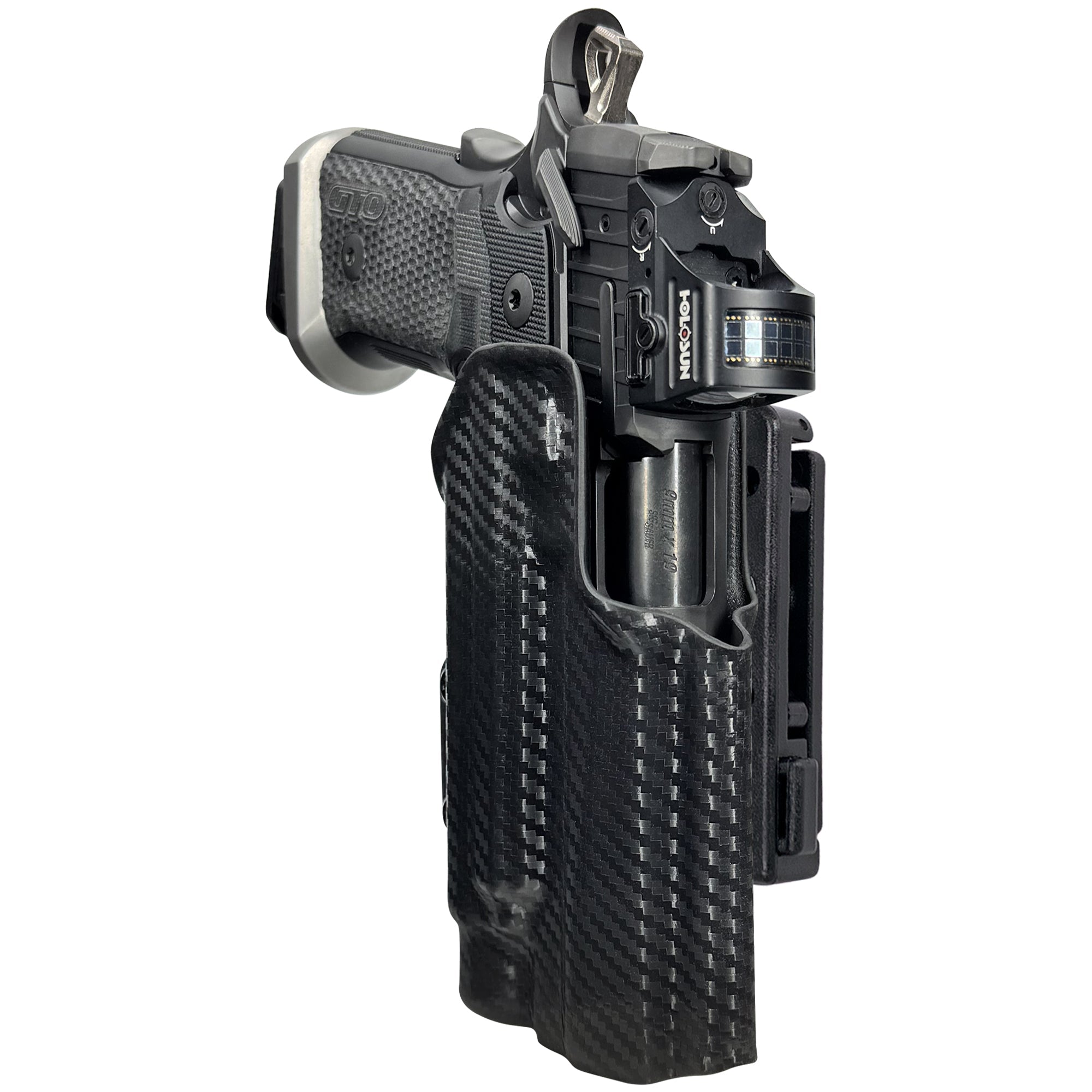 Sig P211-GTO w TLR1HLX Pro IDPA Competition Holster in Carbon Fiber
