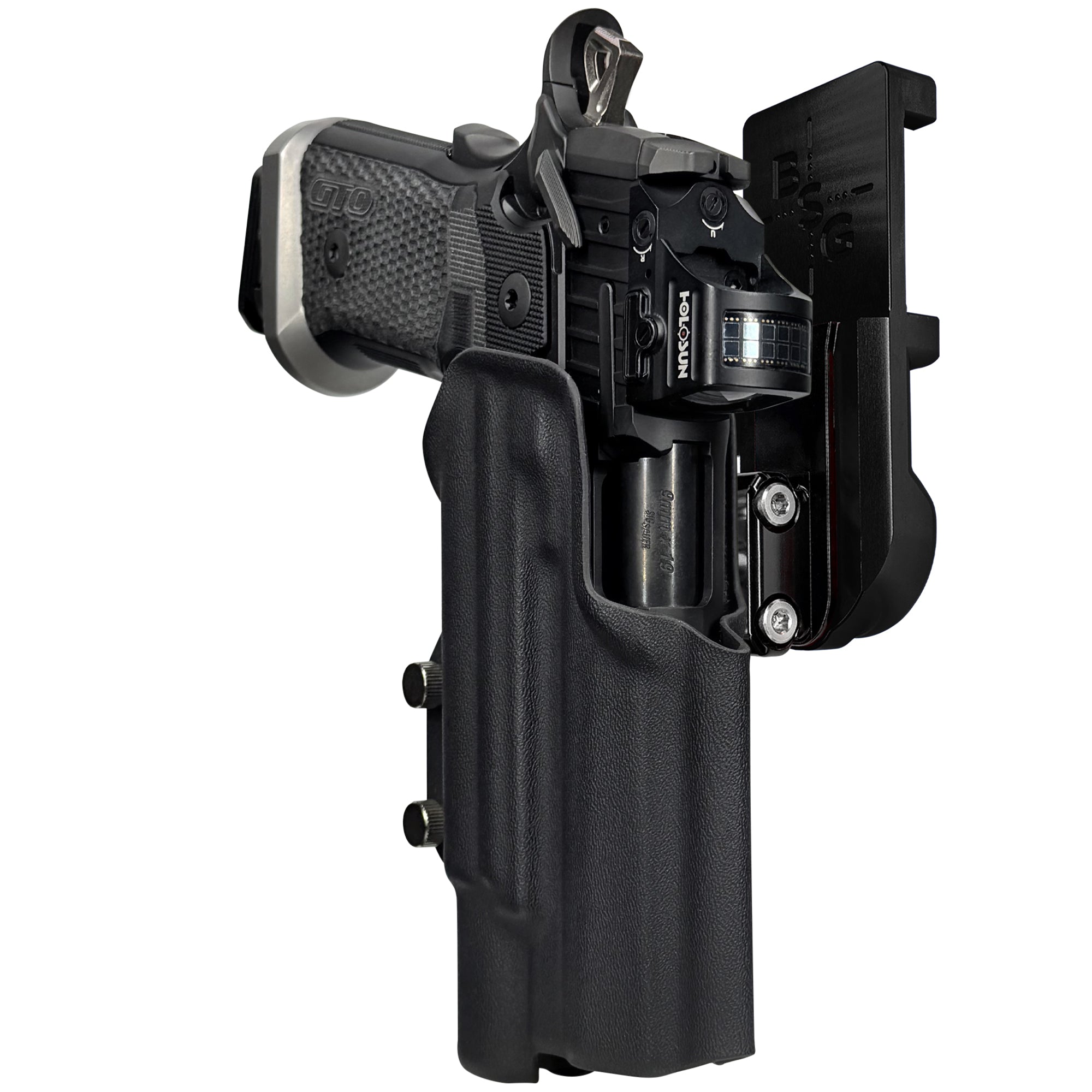 Sig P211 X300UA IPSC/USPA Quick Mount Ball Joint Holster with Black Belt Attachment, Black Holster Shell