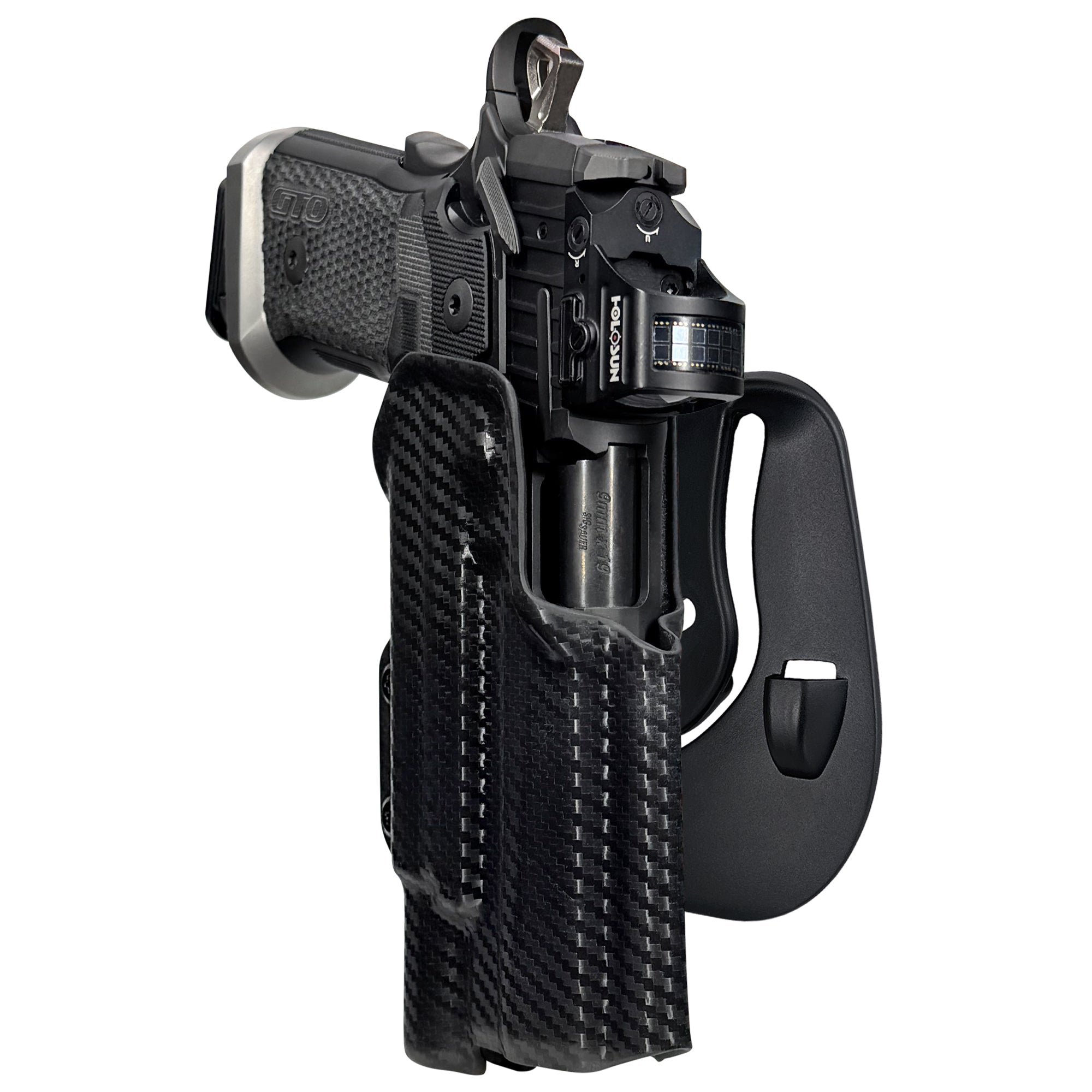 Sig P211 w X300U-A OWB Paddle Holster in Carbon Fiber