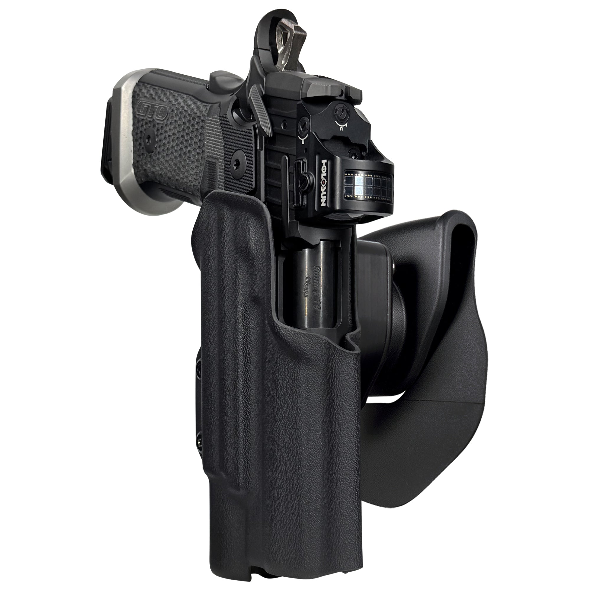 Sig P211 w X300U-A OWB Quick Release Paddle Holster in Black