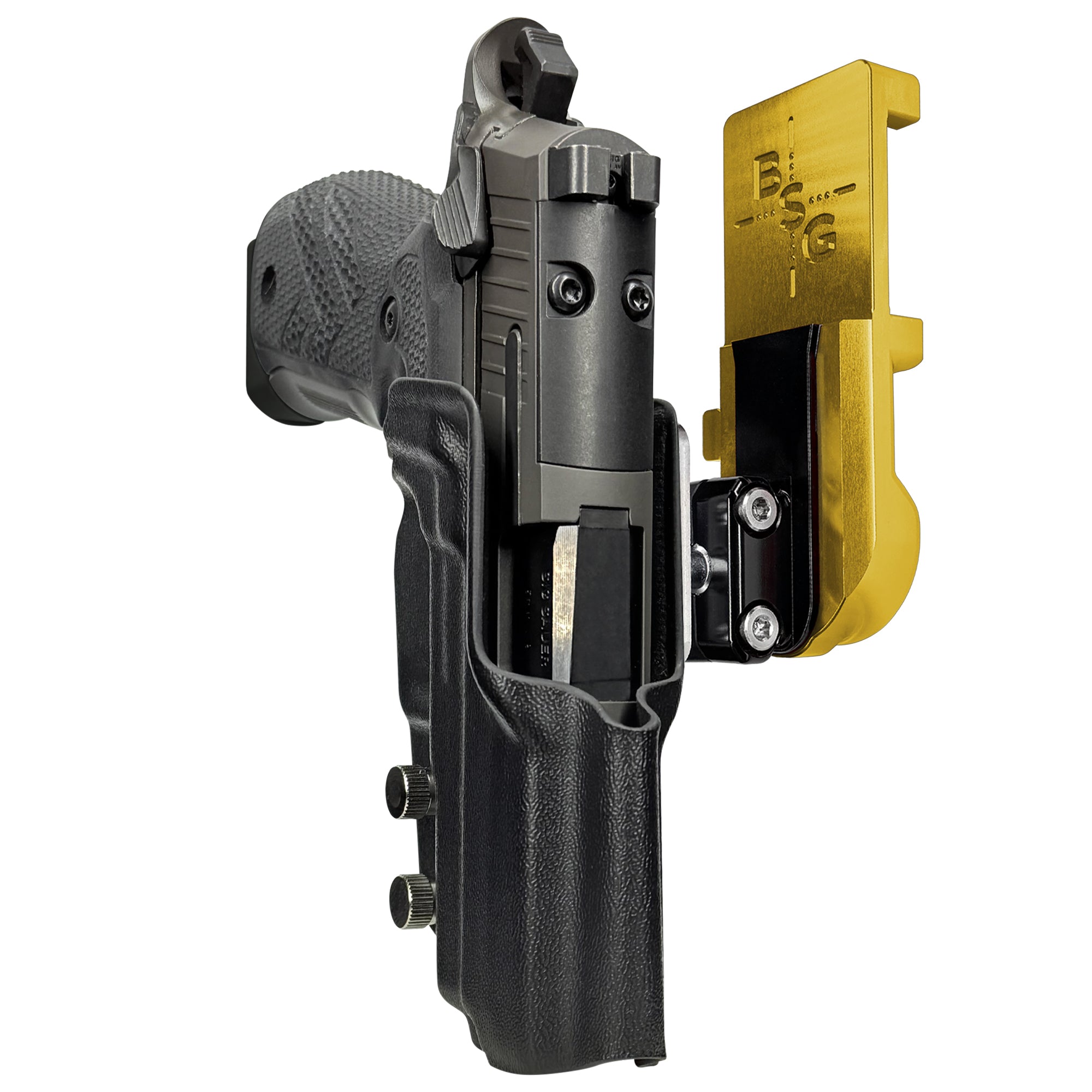 Sig P226 XCarry Legion IPSC/USPA Quick Mount Ball Joint Holster with 24K Gold Belt Attachment, Black Holster Shell