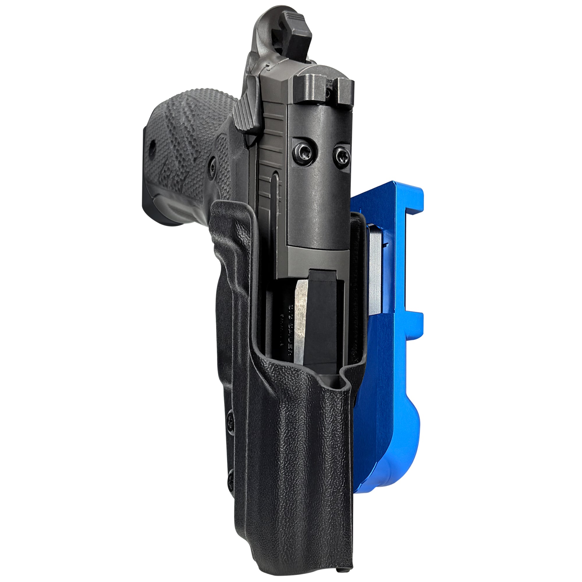 Sig P226 XCarry Legion IDPA Quick Mount Holster with Blue Belt Attachment, Black Holster Shell
