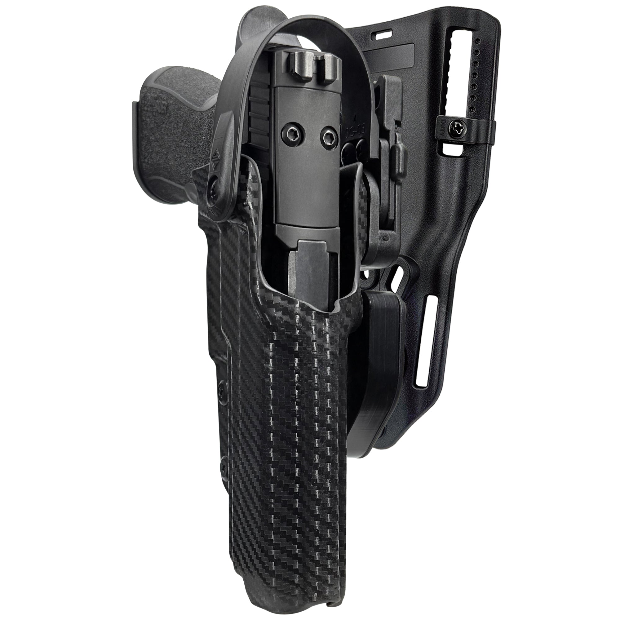Level II Duty Drop and Offset Holster for Sig P320 XTEN in Carbon Fiber