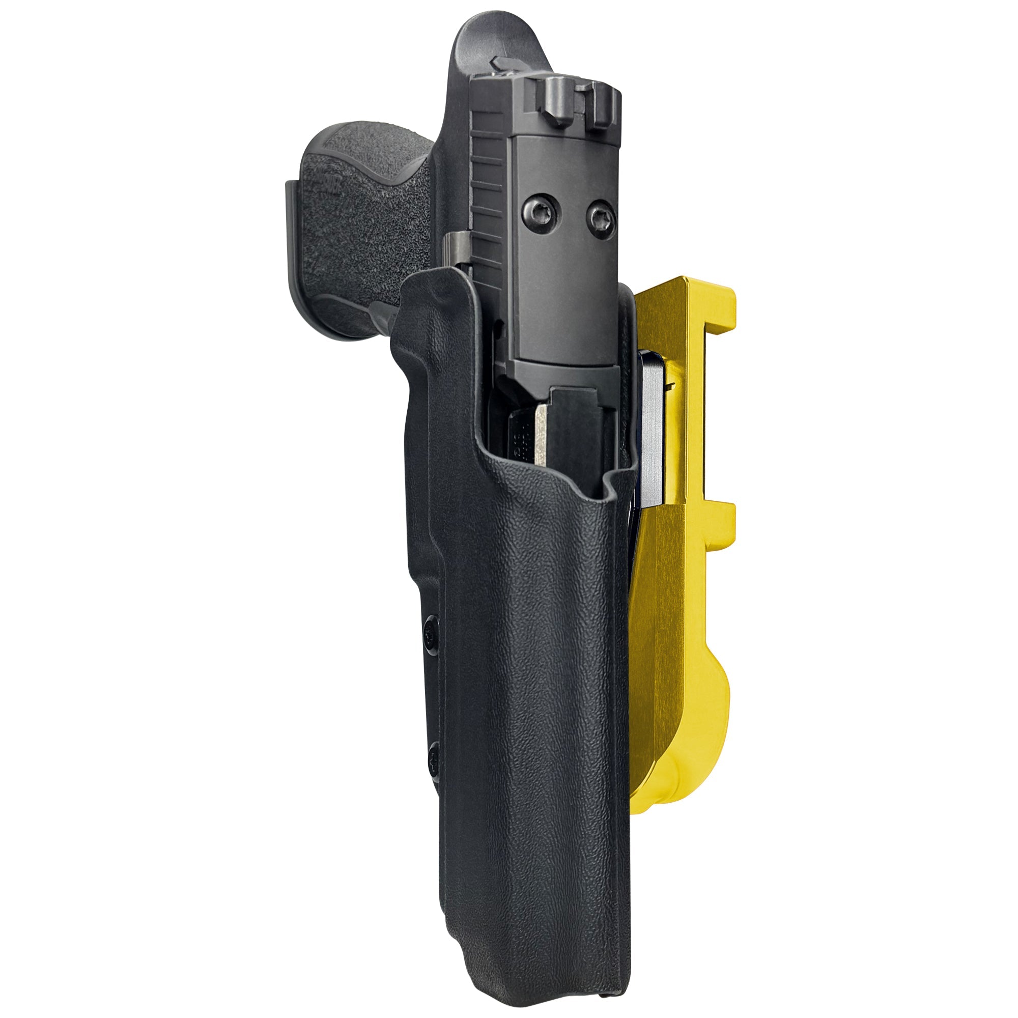 Sig P320 XTEN IDPA Quick Mount Holster with 24K Gold Belt Attachment, Black Holster Shell