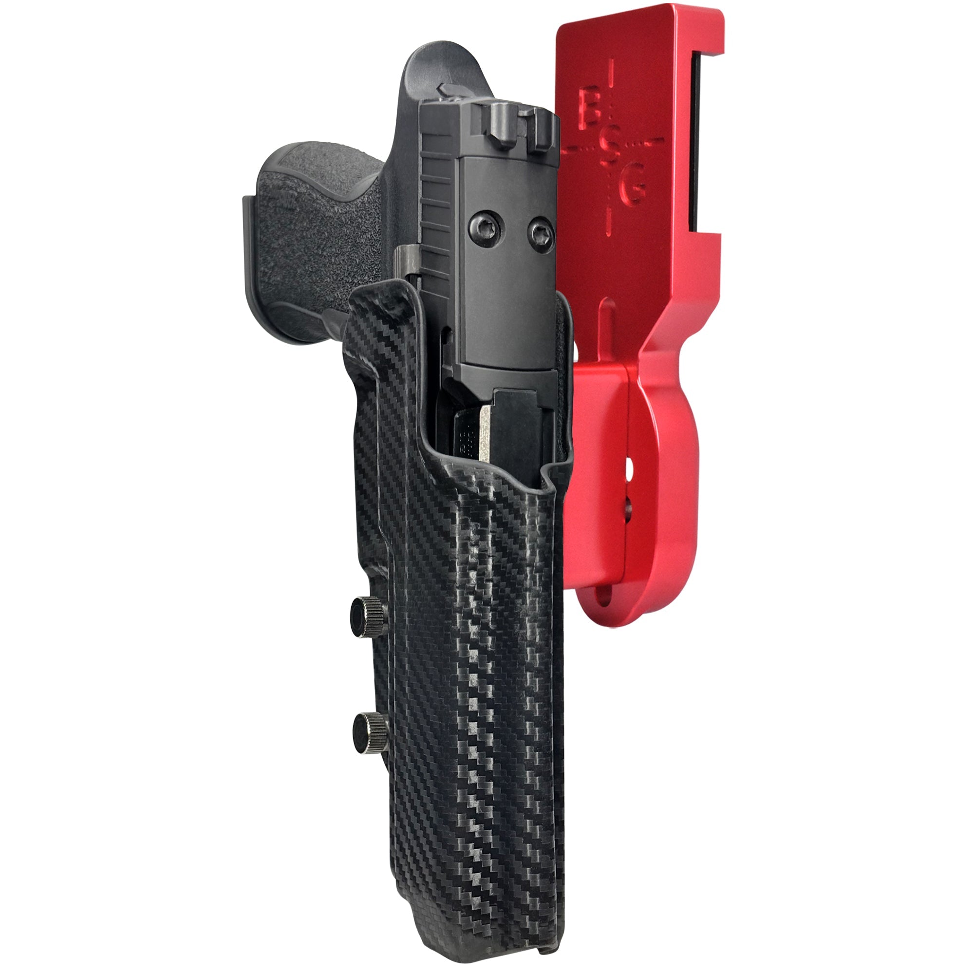 Sig P320 XTEN Pro Heavy Duty Competition Holster in Red / Carbon Fiber