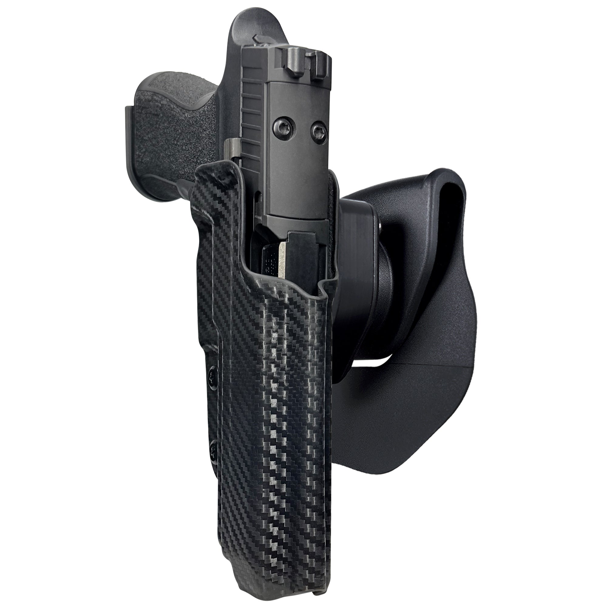 Sig P320 XTEN OWB Quick Release Paddle Holster in Carbon Fiber