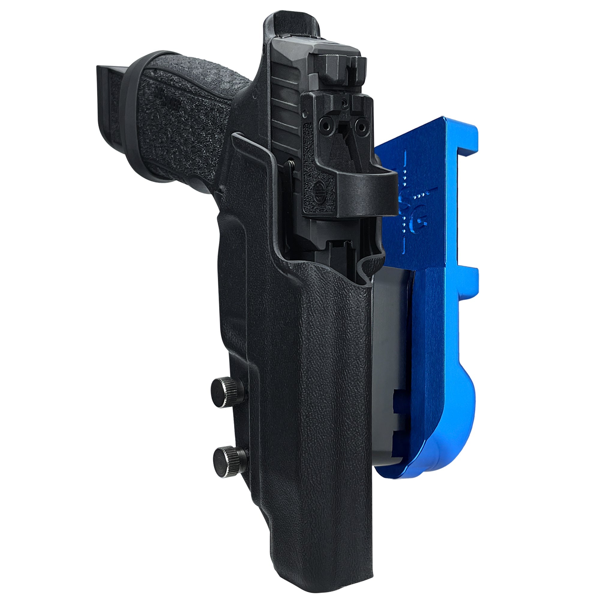 Sig P365 Fuse Align Tactical IPSC/USPA Quick Mount Holster with Blue Belt Attachment, Black Holster Shell
