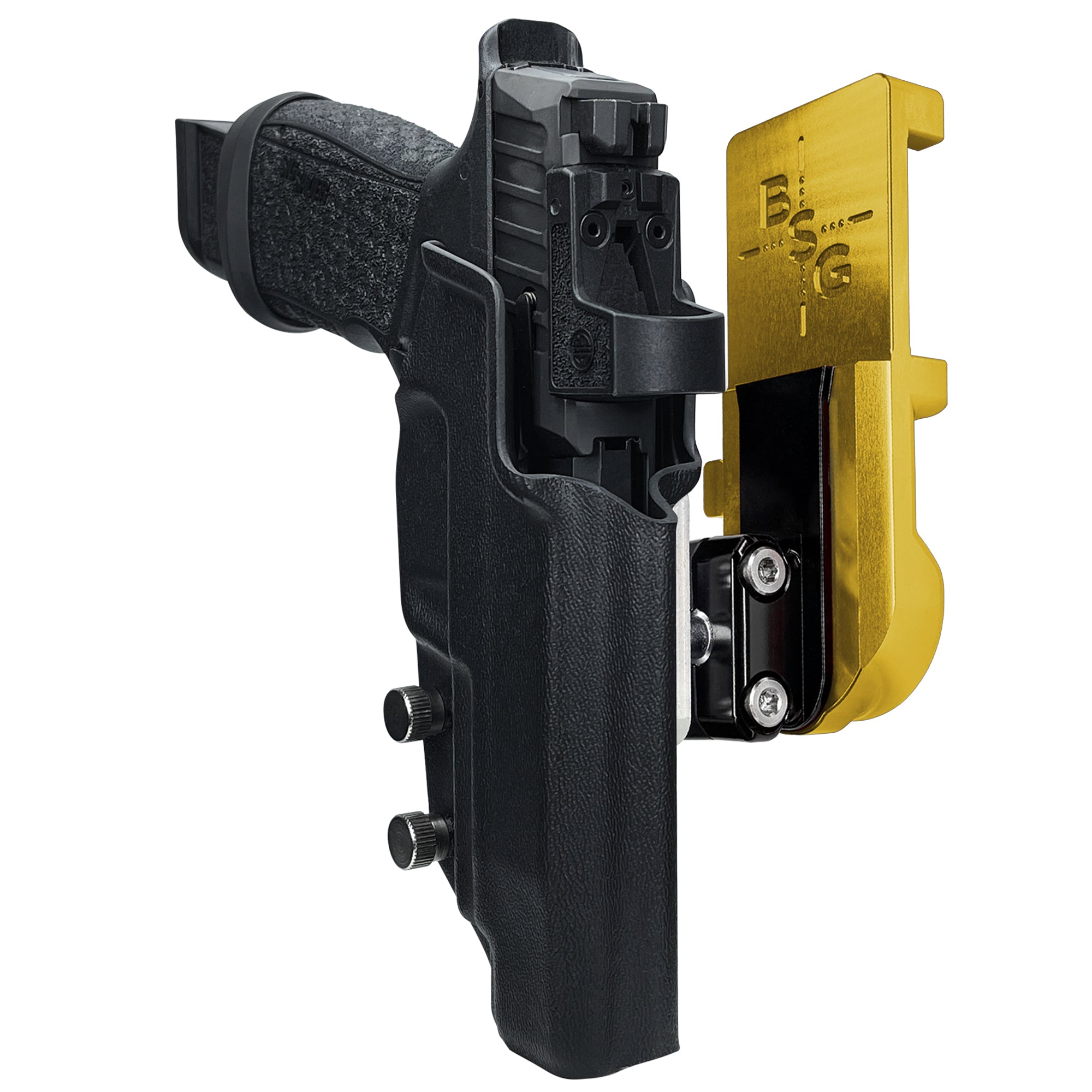 Sig Sauer P365 FUSE IPSC/USPA Quick Mount Ball Joint Holster with 24K Gold Belt Attachment, Black Holster Shell