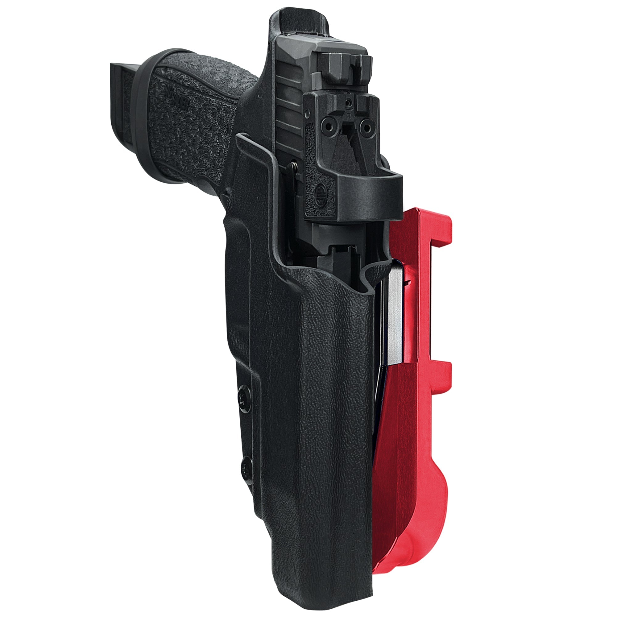 Sig Sauer P365 FUSE IDPA Quick Mount Holster with Red Belt Attachment, Black Holster Shell