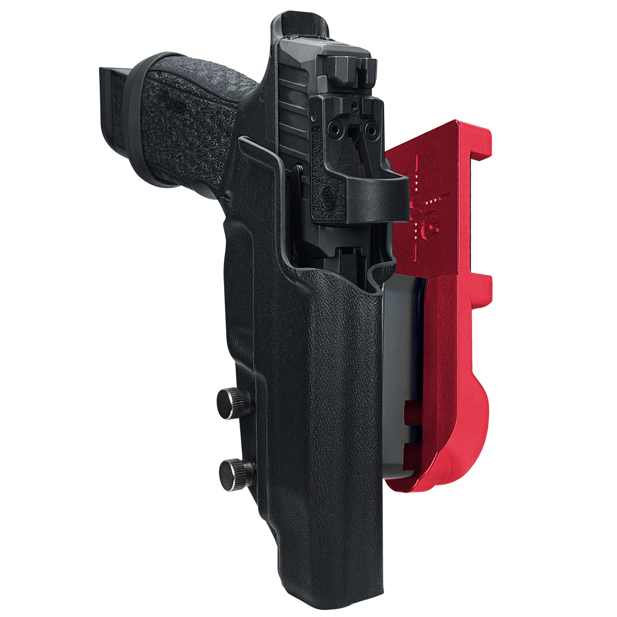 Sig Sauer P365 FUSE IPSC/USPA Quick Mount Holster with Red Belt Attachment, Black Holster Shell