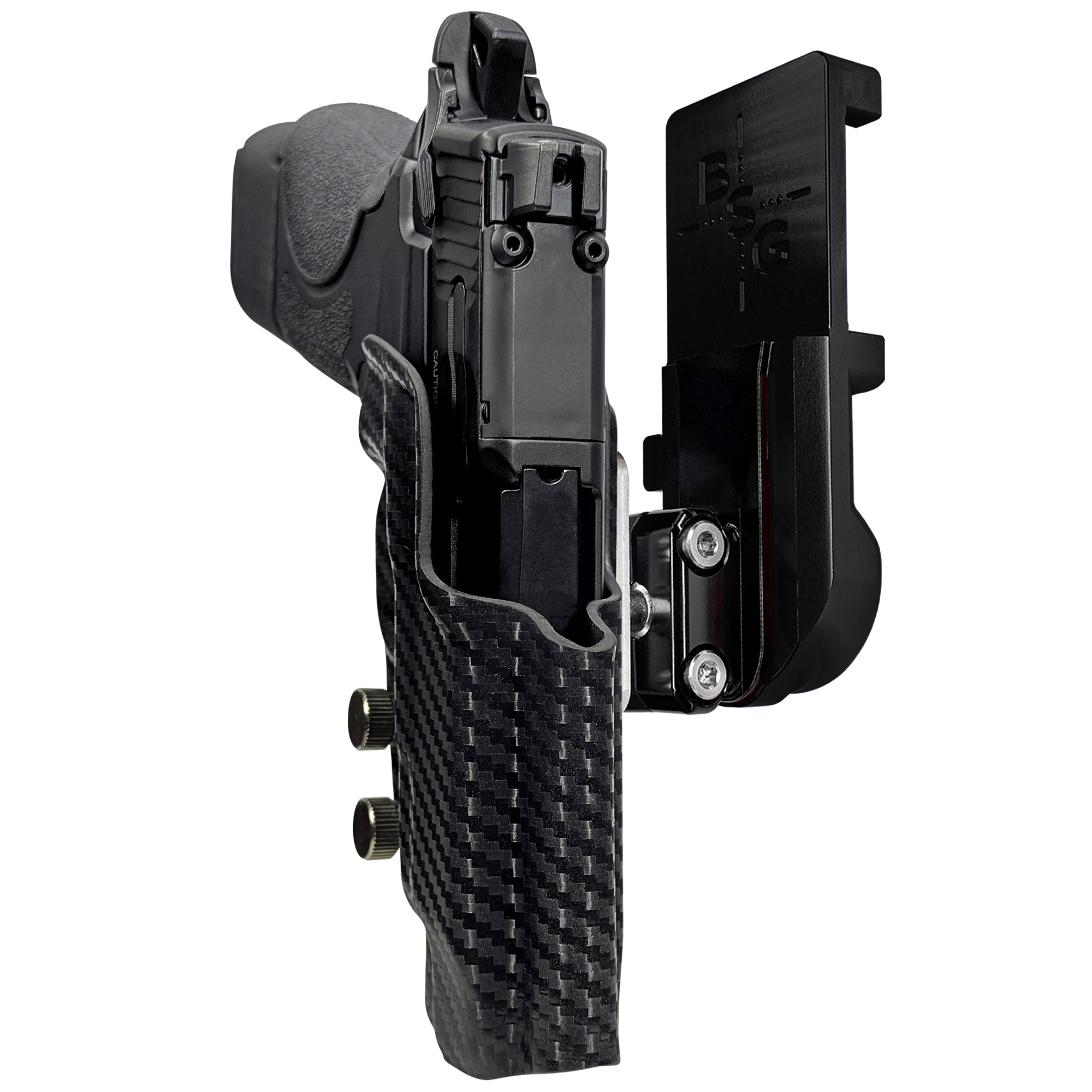 S&W CSX E-Series 3.6'' IPSC/USPA Quick Mount Ball Joint Holster with Black Belt Attachment, Carbon Fiber Holster Shell