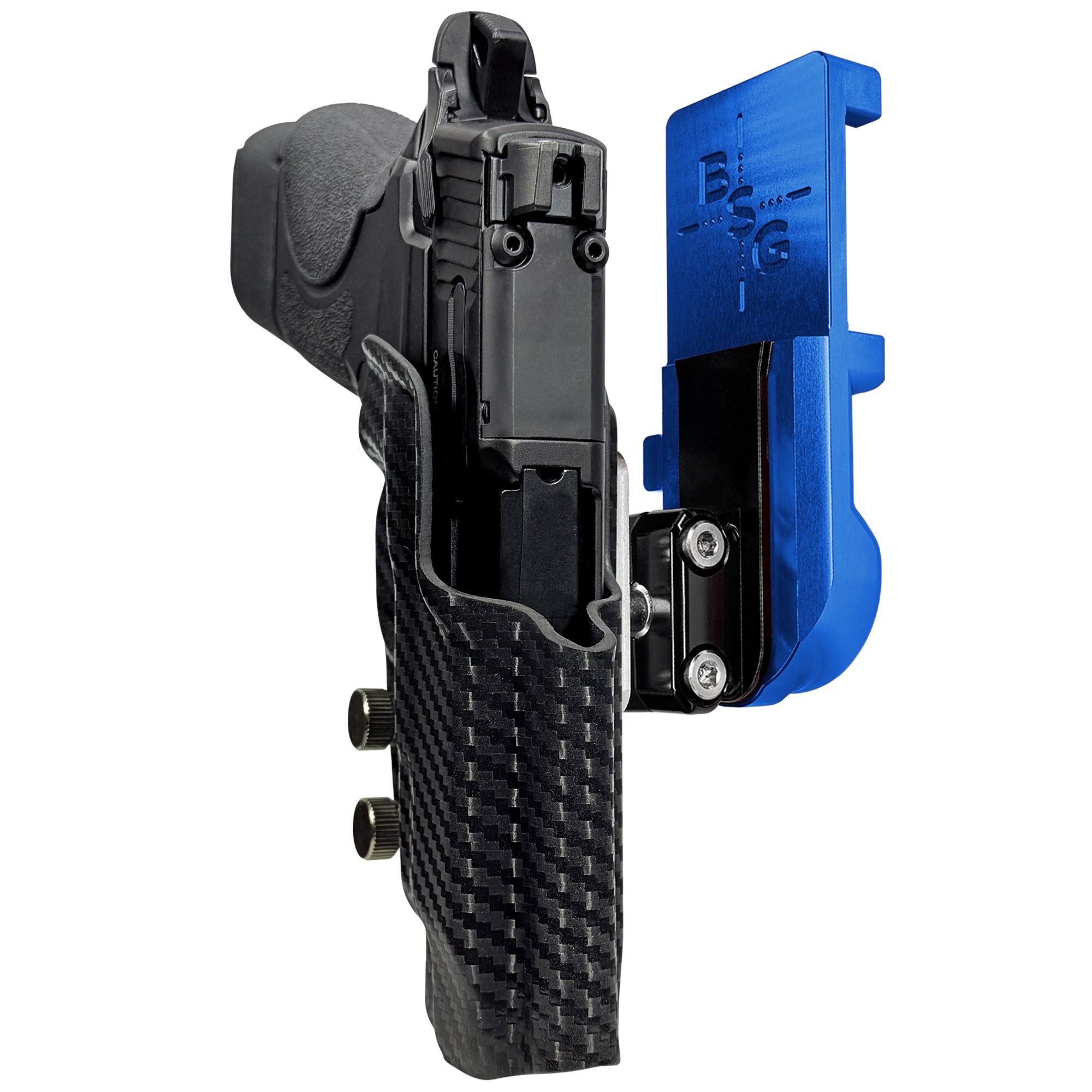S&W CSX E-Series 3.6'' IPSC/USPA Quick Mount Ball Joint Holster with Blue Belt Attachment, Carbon Fiber Holster Shell