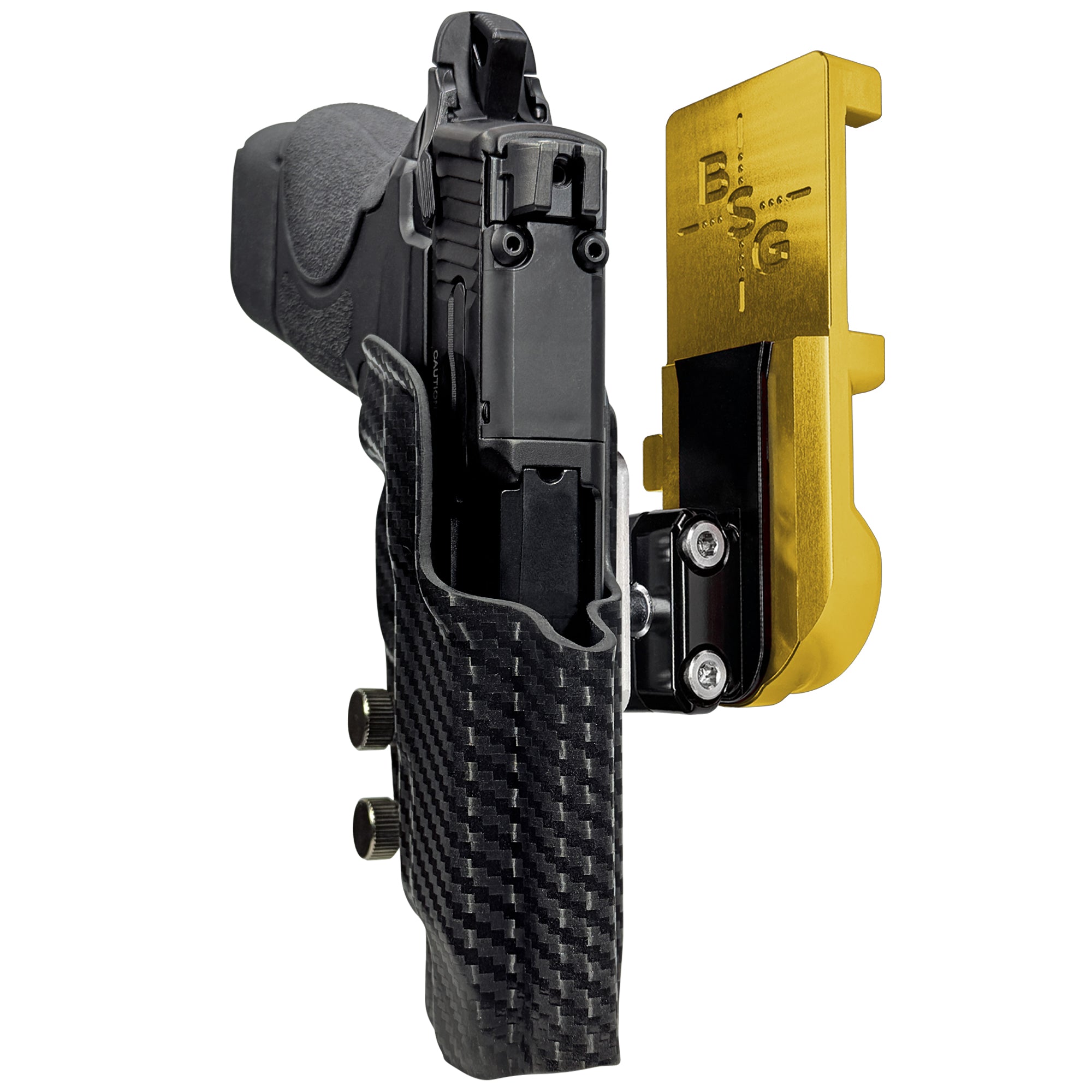 S&W CSX E-Series 3.6'' IPSC/USPA Quick Mount Ball Joint Holster with 24K Gold Belt Attachment, Carbon Fiber Holster Shell
