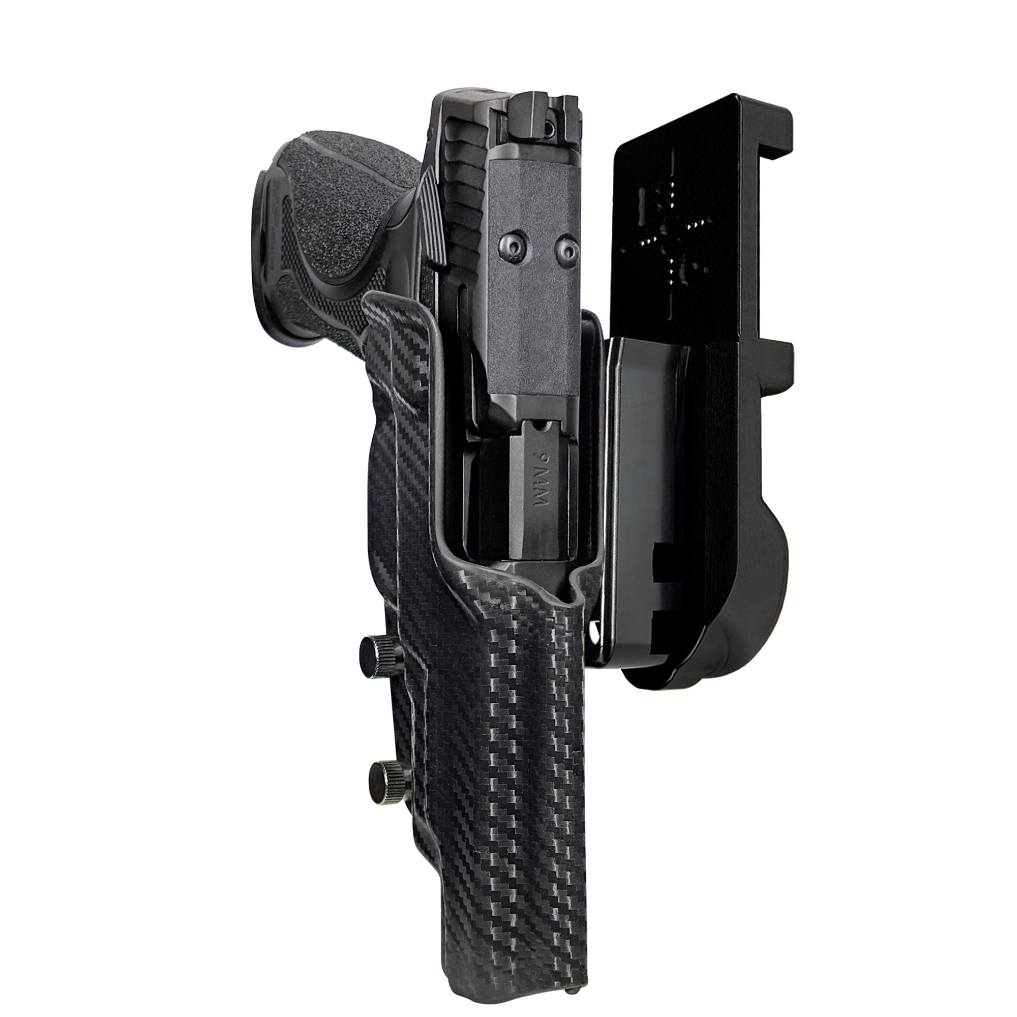 S&W M&P9 M2.0 Metal HD IPSC/USPA Quick Mount Holster with Black Belt Attachment, Carbon Fiber Holster Shell