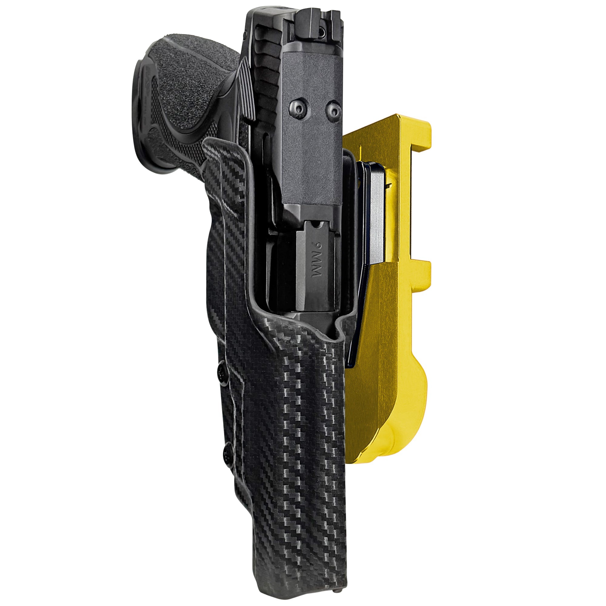 S&W M&P9 M2.0 Metal HD IDPA Quick Mount Holster with 24K Gold Belt Attachment, Carbon Fiber Holster Shell