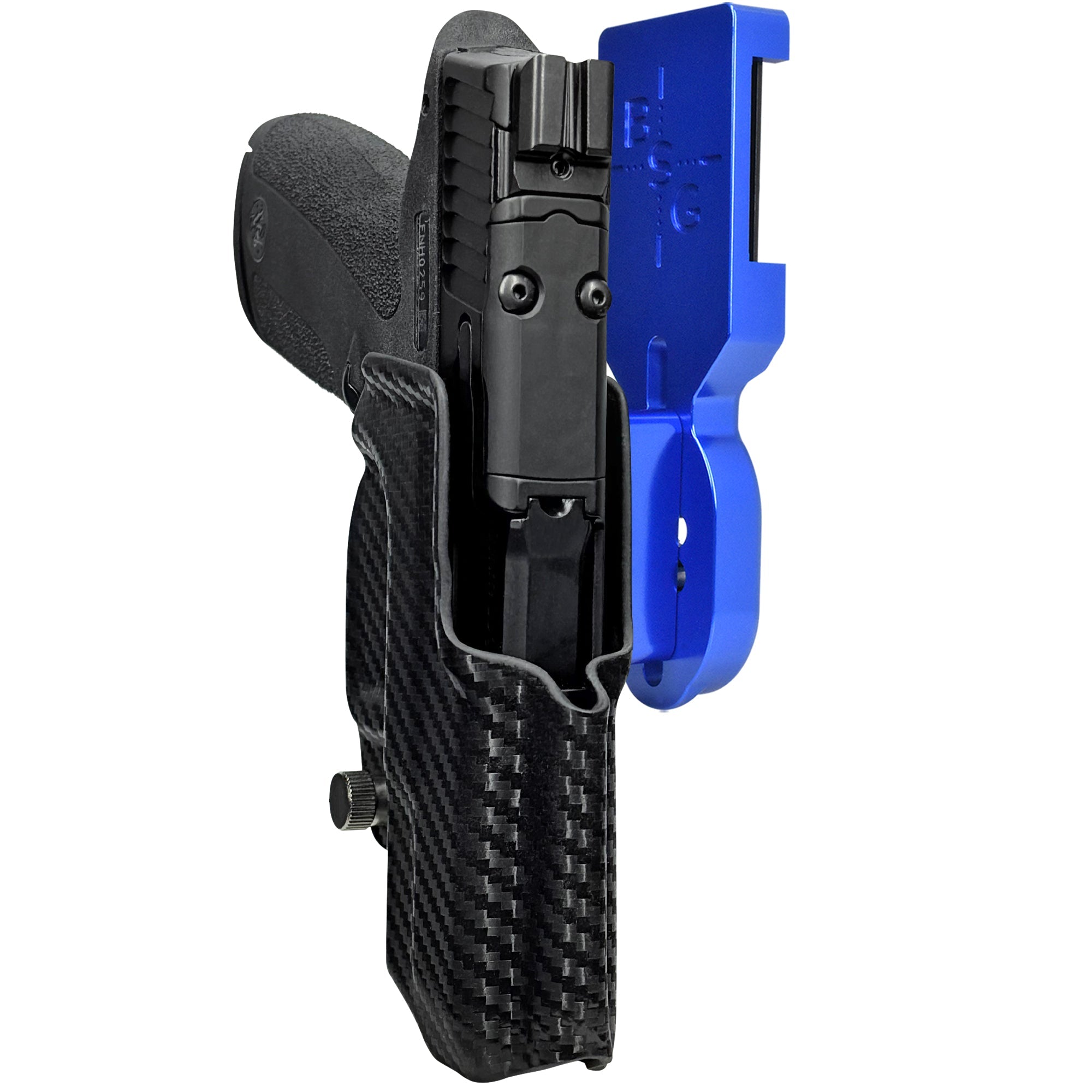 S&W M&P Shield X Pro Heavy Duty Competition Holster in Blue / Carbon Fiber