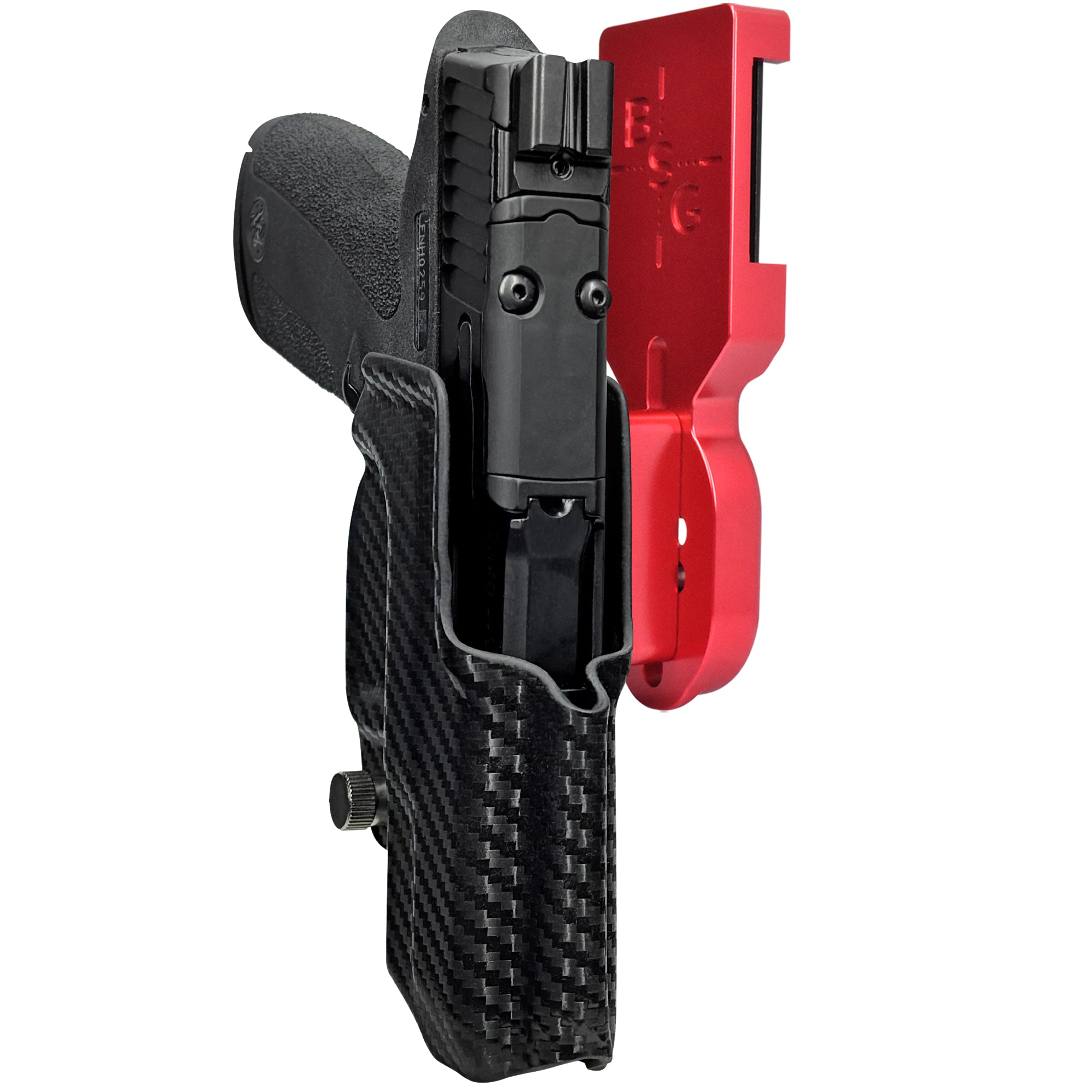 S&W M&P Shield X Pro Heavy Duty Competition Holster in Red / Carbon Fiber