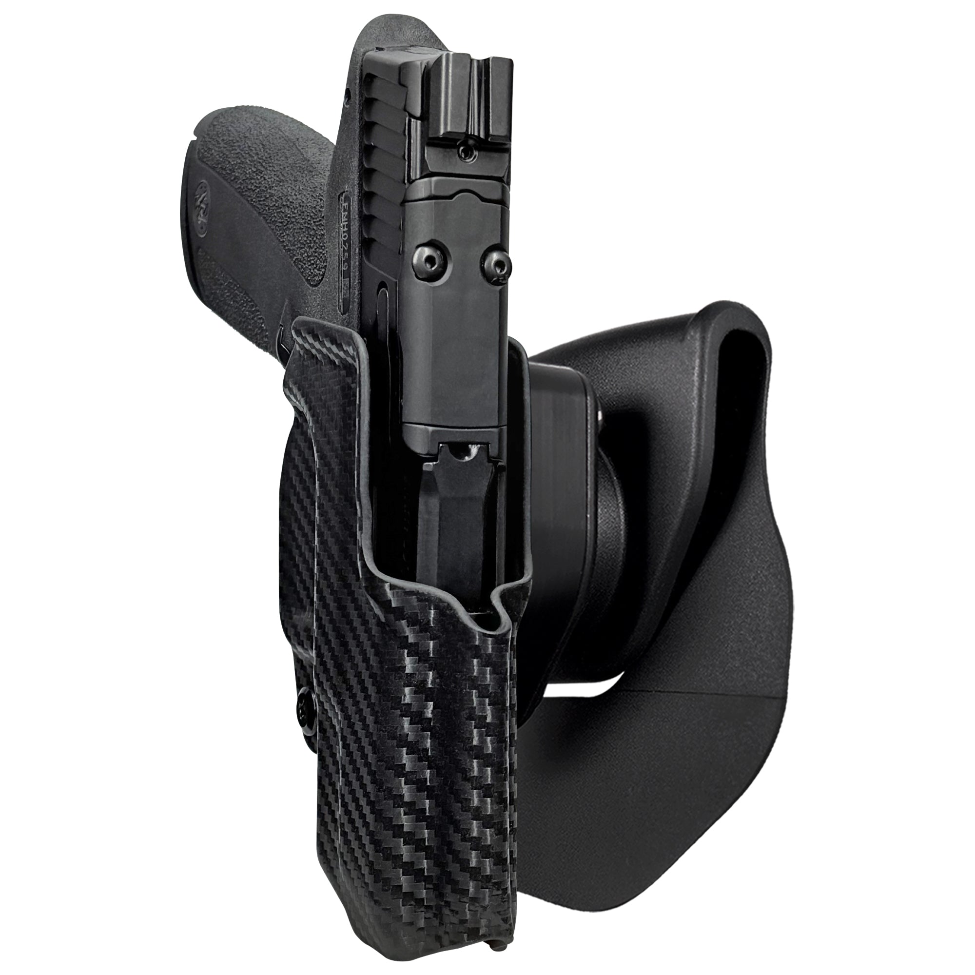 S&W M&P Shield X OWB Quick Release Paddle Holster in Carbon Fiber