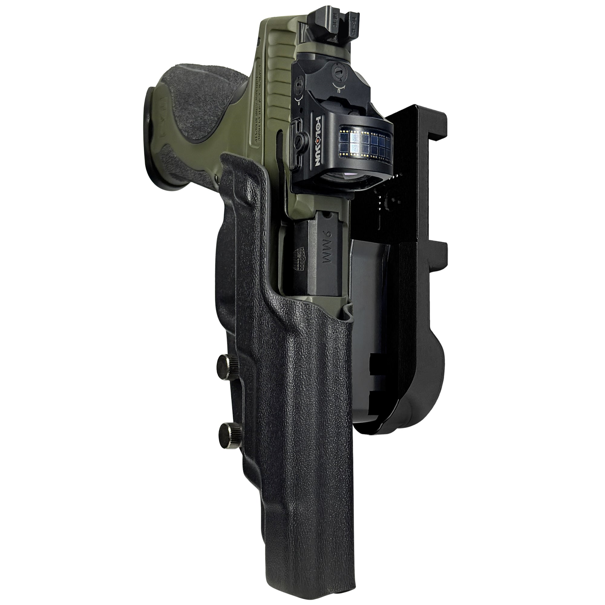 S&W M&P9 Spec Series 2023 IPSC/USPA Quick Mount Holster with Black Belt Attachment, Black Holster Shell