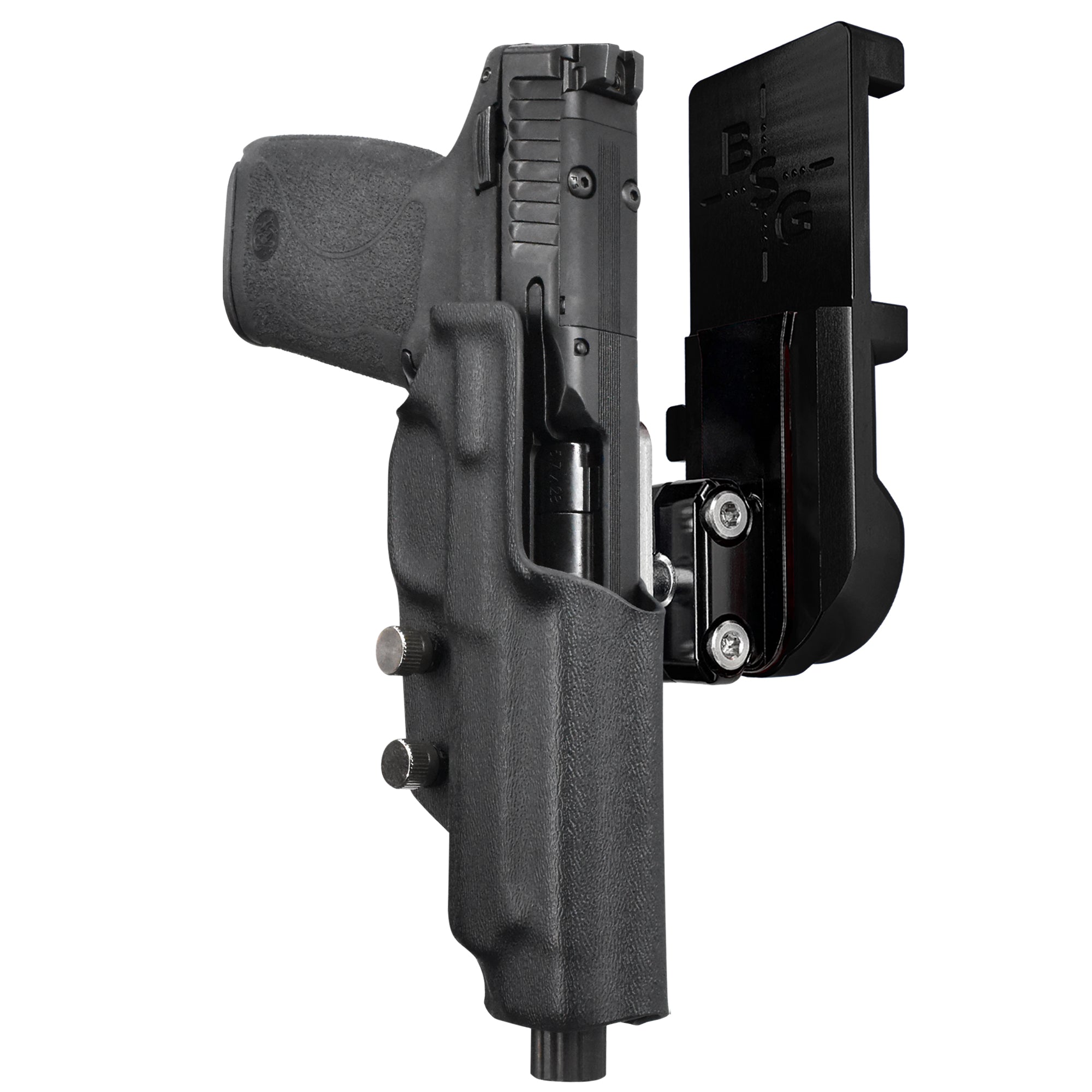 S&W M&P 5.7 IPSC/USPA Quick Mount Ball Joint Holster with Black Belt Attachment, Black Holster Shell