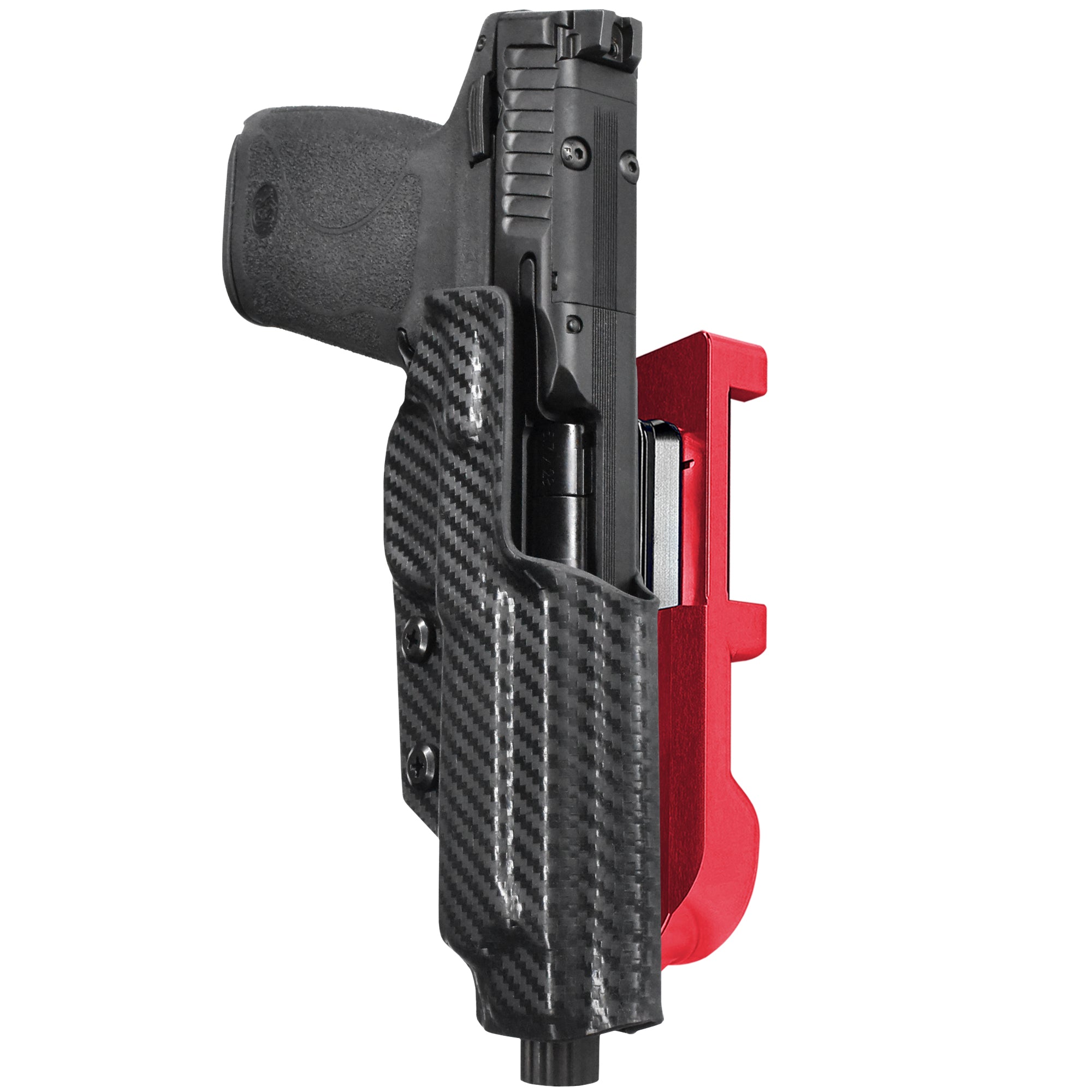 S&W M&P 5.7 IDPA Quick Mount Holster with Red Belt Attachment, Carbon Fiber Holster Shell