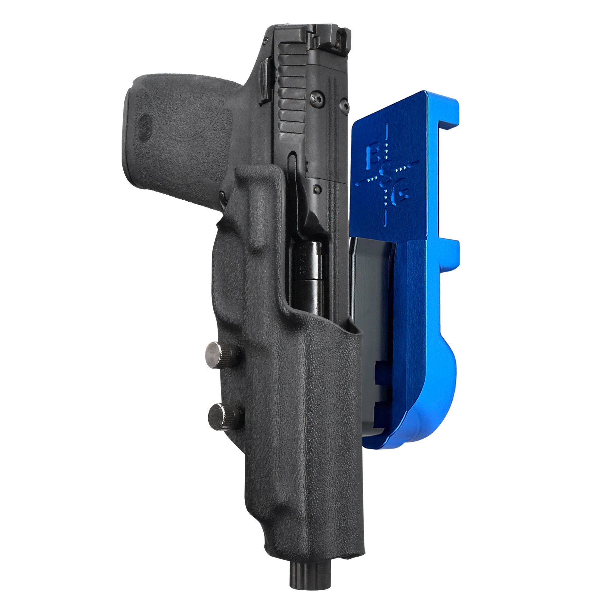 S&W M&P 5.7 IPSC/USPA Quick Mount Holster with Blue Belt Attachment, Black Holster Shell