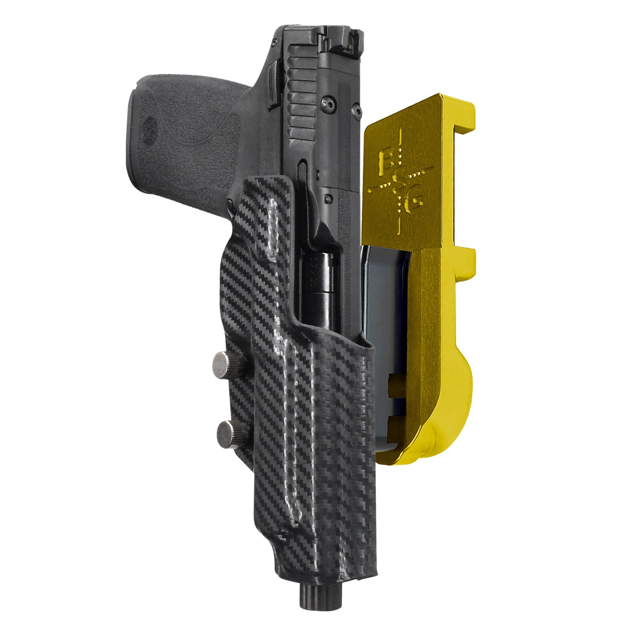 S&W M&P 5.7 IPSC/USPA Quick Mount Holster with 24K Gold Belt Attachment, Carbon Fiber Holster Shell