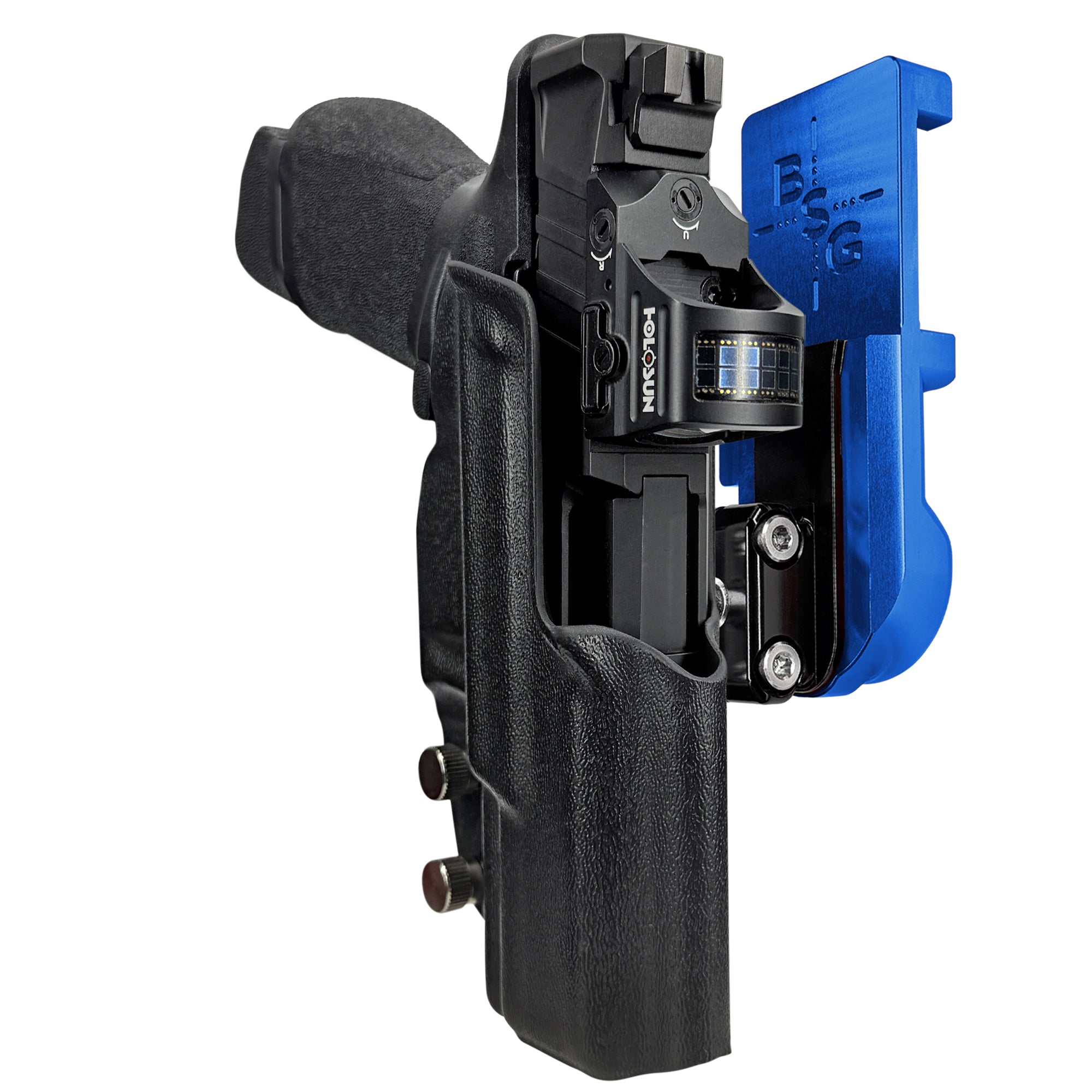 Springfield Echelon 4.0C IPSC/USPA Quick Mount Ball Joint Holster with Blue Belt Attachment, Black Holster Shell